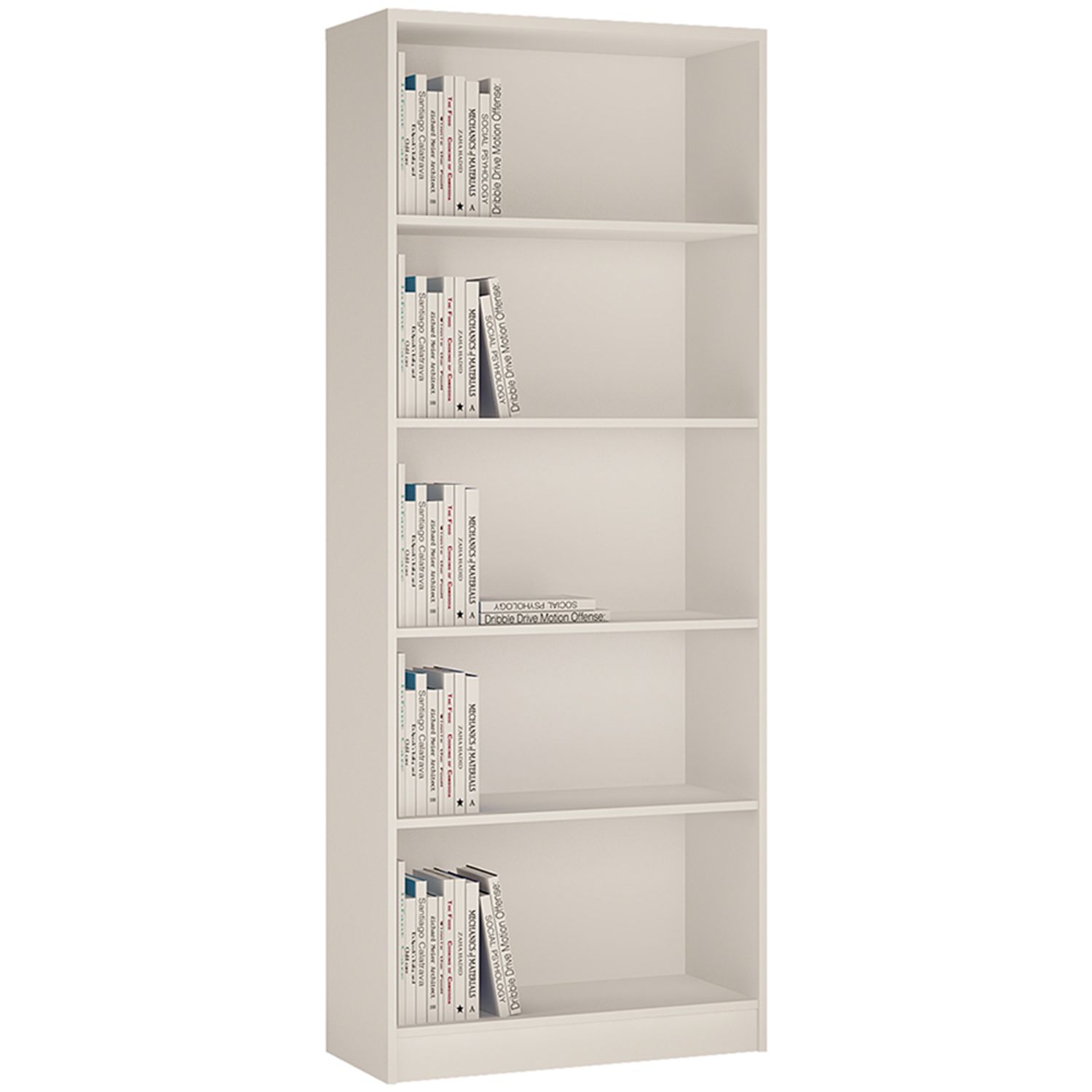 4 You Tall Wide Bookcase - Pearl White