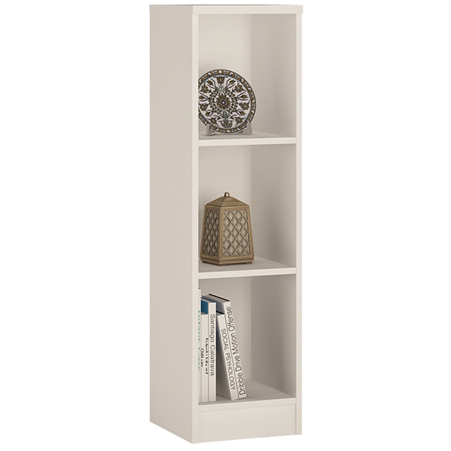 4 You Medium Narrow Bookcase - Pearl White