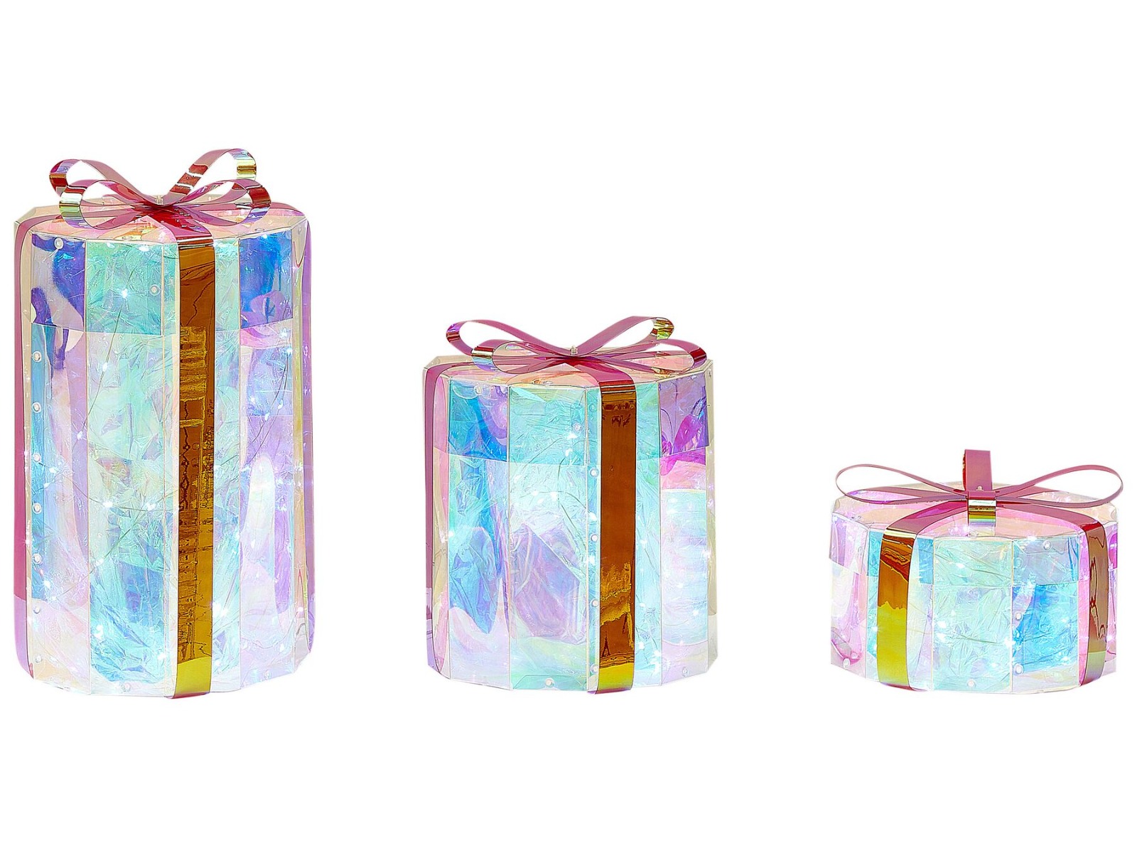 Frosty Glow Set of 3 LED Outdoor Christmas Gifts 30 cm - Multicolour