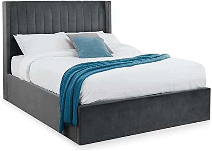 Langham Scalloped Headboard Storage Bed 135cm - Grey