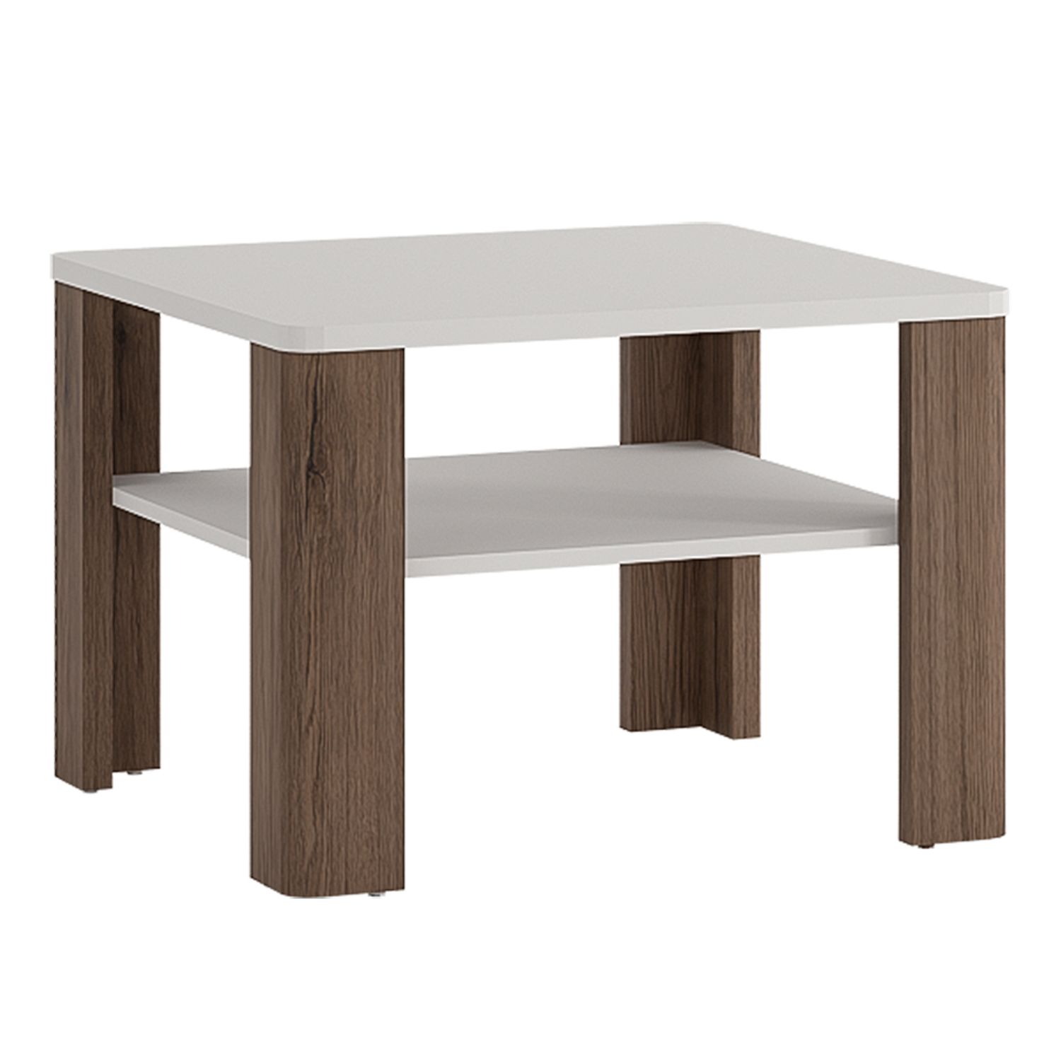 Toronto Coffee Table with shelf - White with San Remo Oak inset
