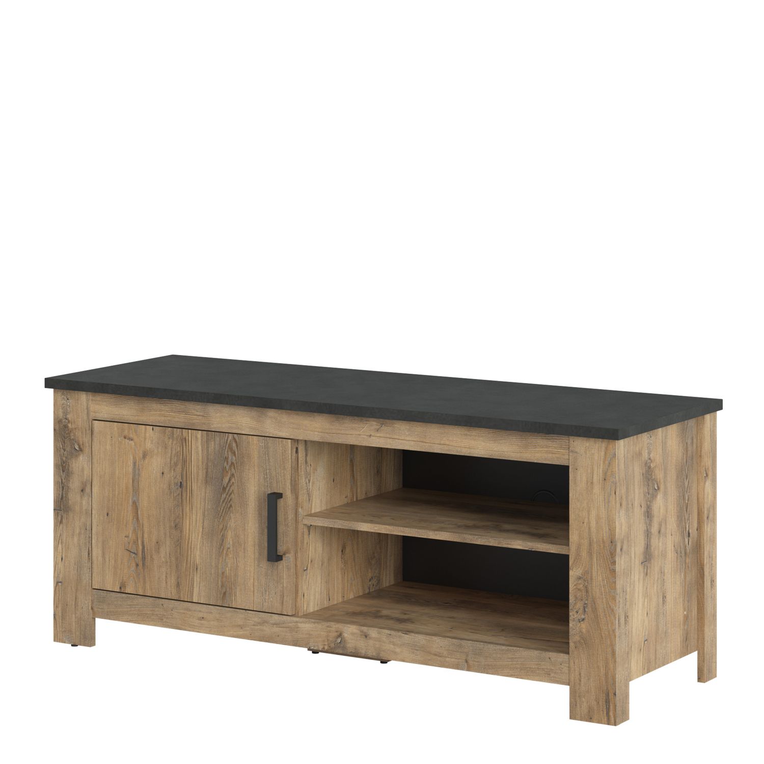 Rapallo 1 door 138 cm TV cabinet in Chestnut and Matera Grey - Chestnut Brown/Matera Grey