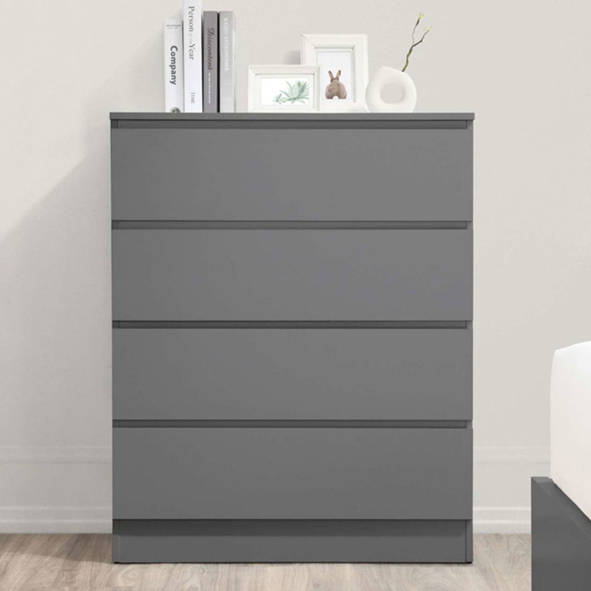OPAL Grey Chest of Drawers - Medium-sized, 4 Drawers