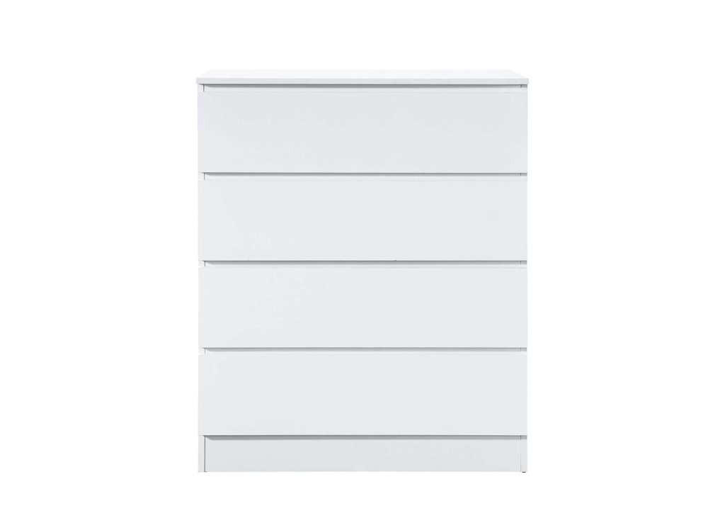 OPAL White Chest of Drawers - Medium-sized, 4 Drawers