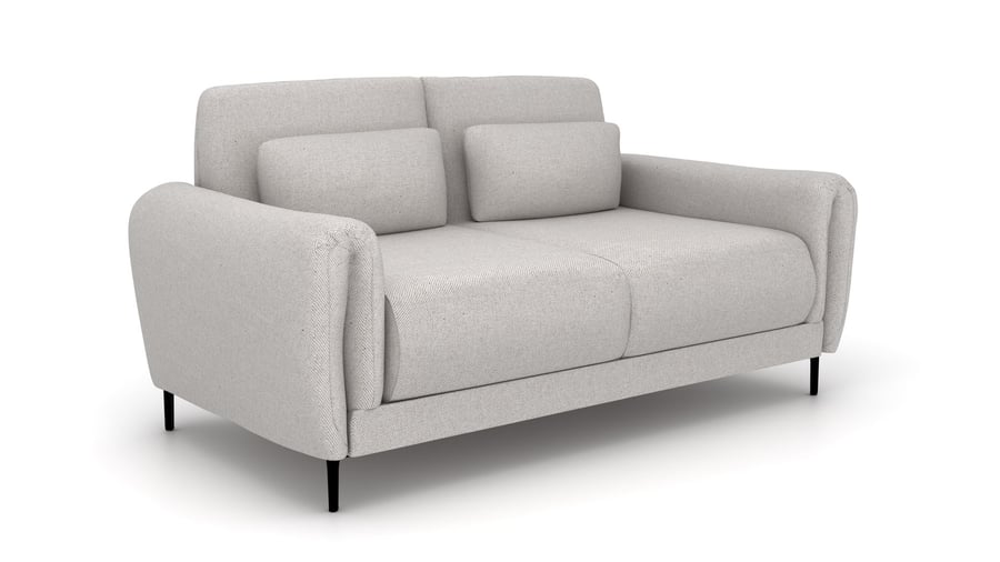 HOXLEY Fabric 2 Seater Fullback Sofa - Cream