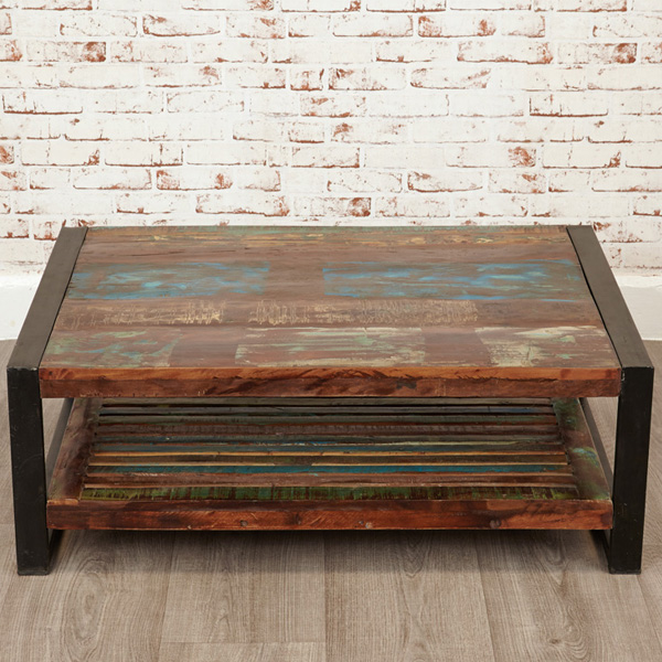 Laura Urban Edge Rectangular Coffee Table - Natural Wood
