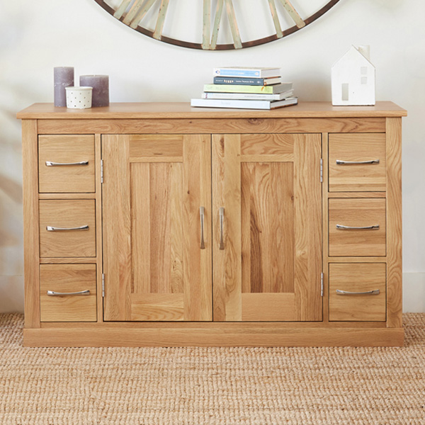 Harriet Large 2 Door Sideboard with 6 Drawers - Oak
