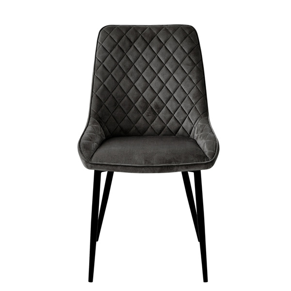 Ransley Grey Velvet Upholstered Dining Chairs - Set of 2