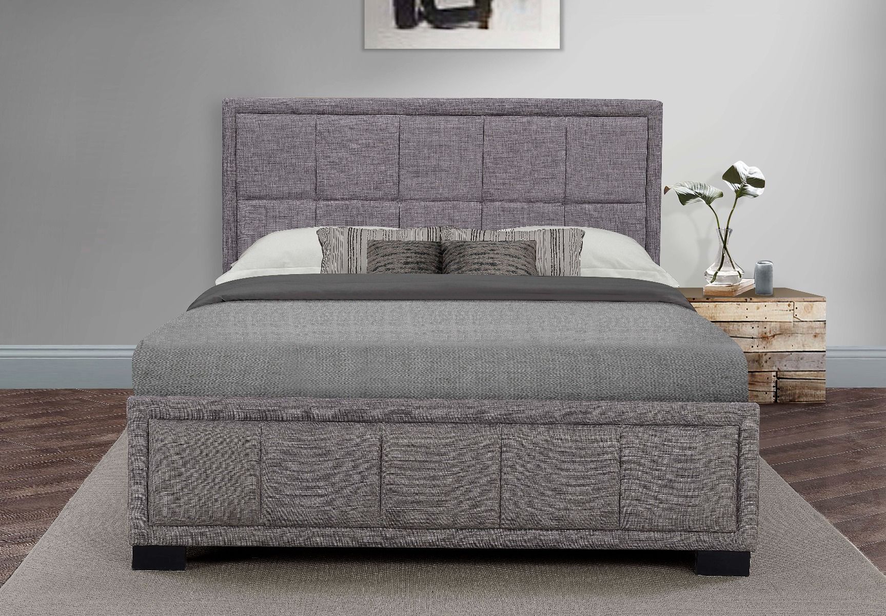 Birlea Hannover Grey Fabric Bed Frame - Small Double 4ft