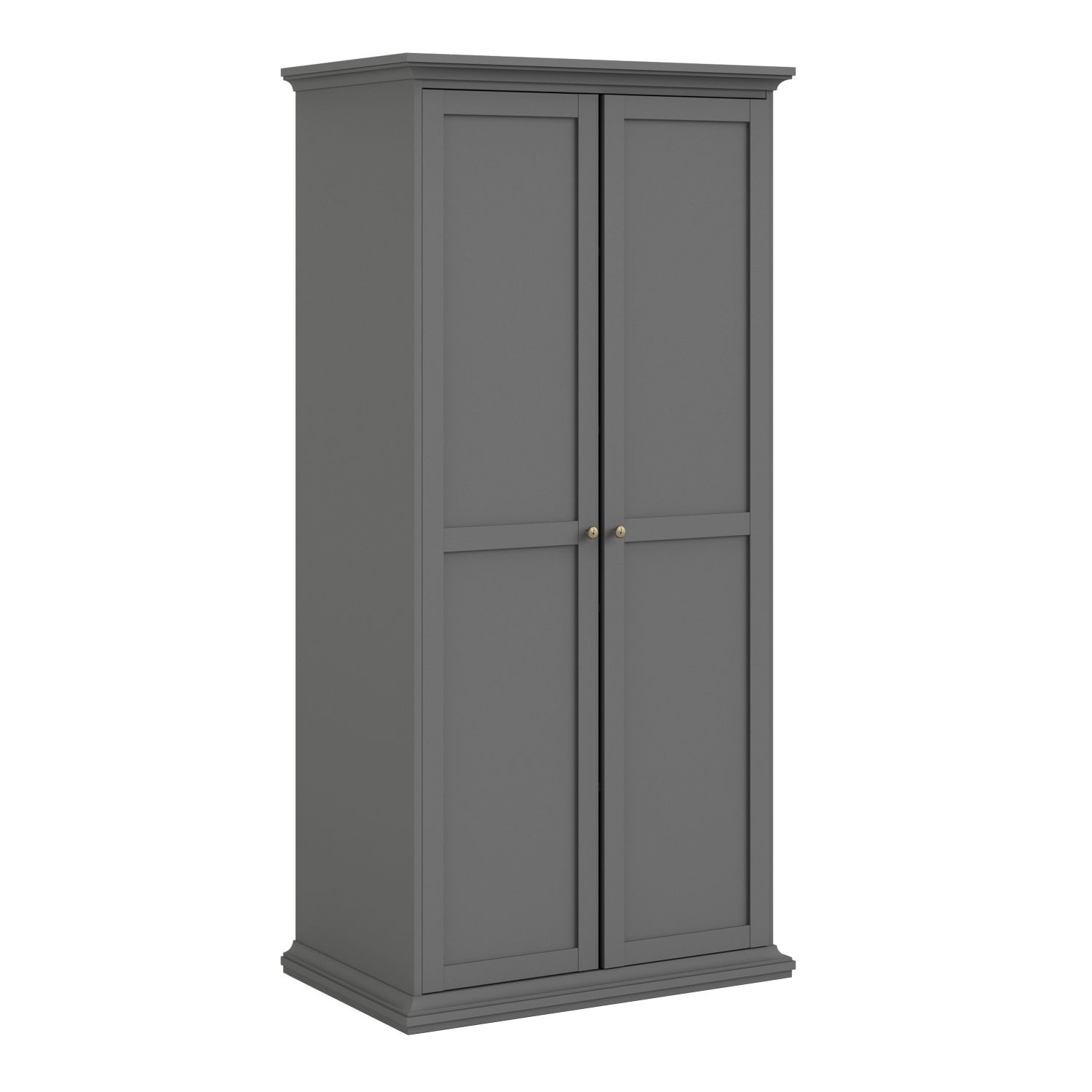 PORTHOPE 2 Door Kids Wardrobe Matt Grey - 96.2cm