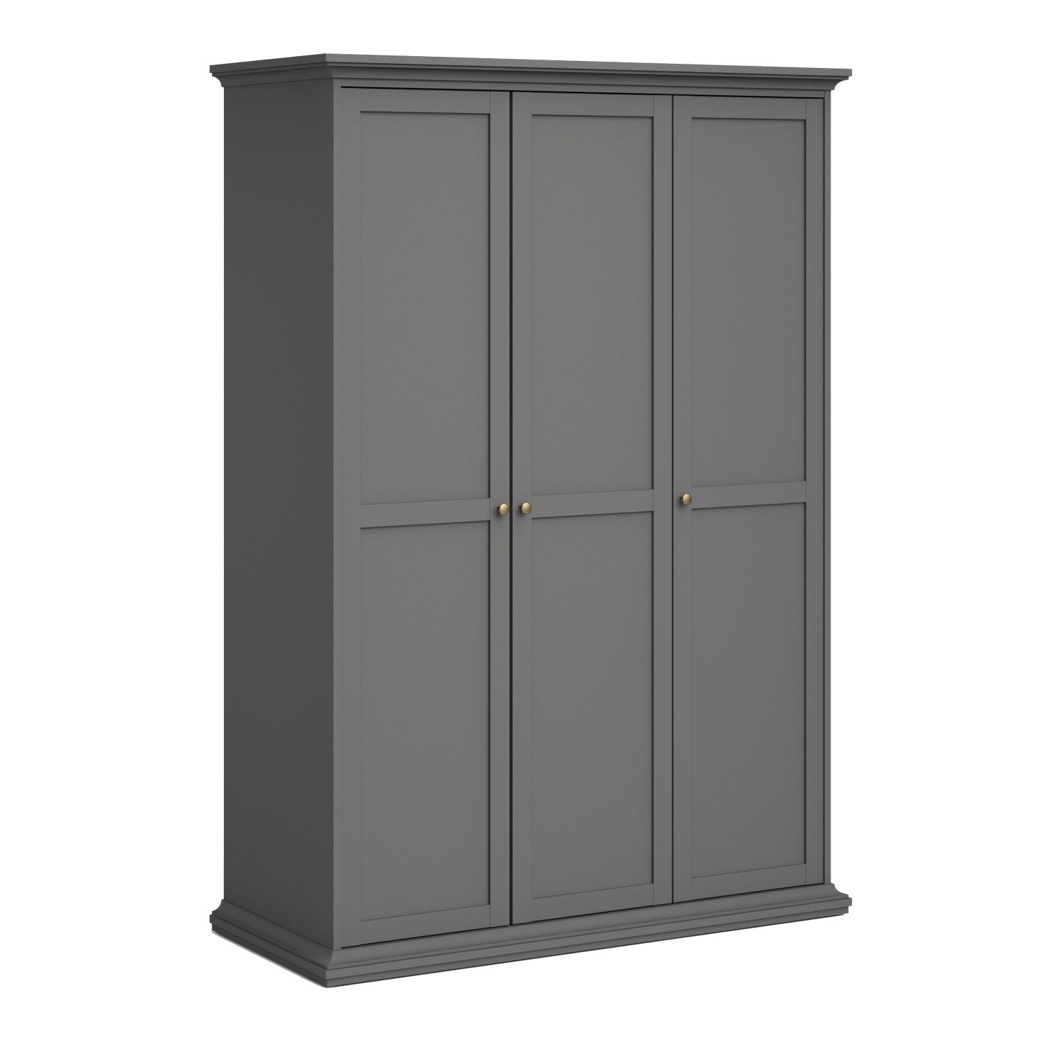 PORTHOPE 3 Door Wardrobe Matt Grey - 138.8cm