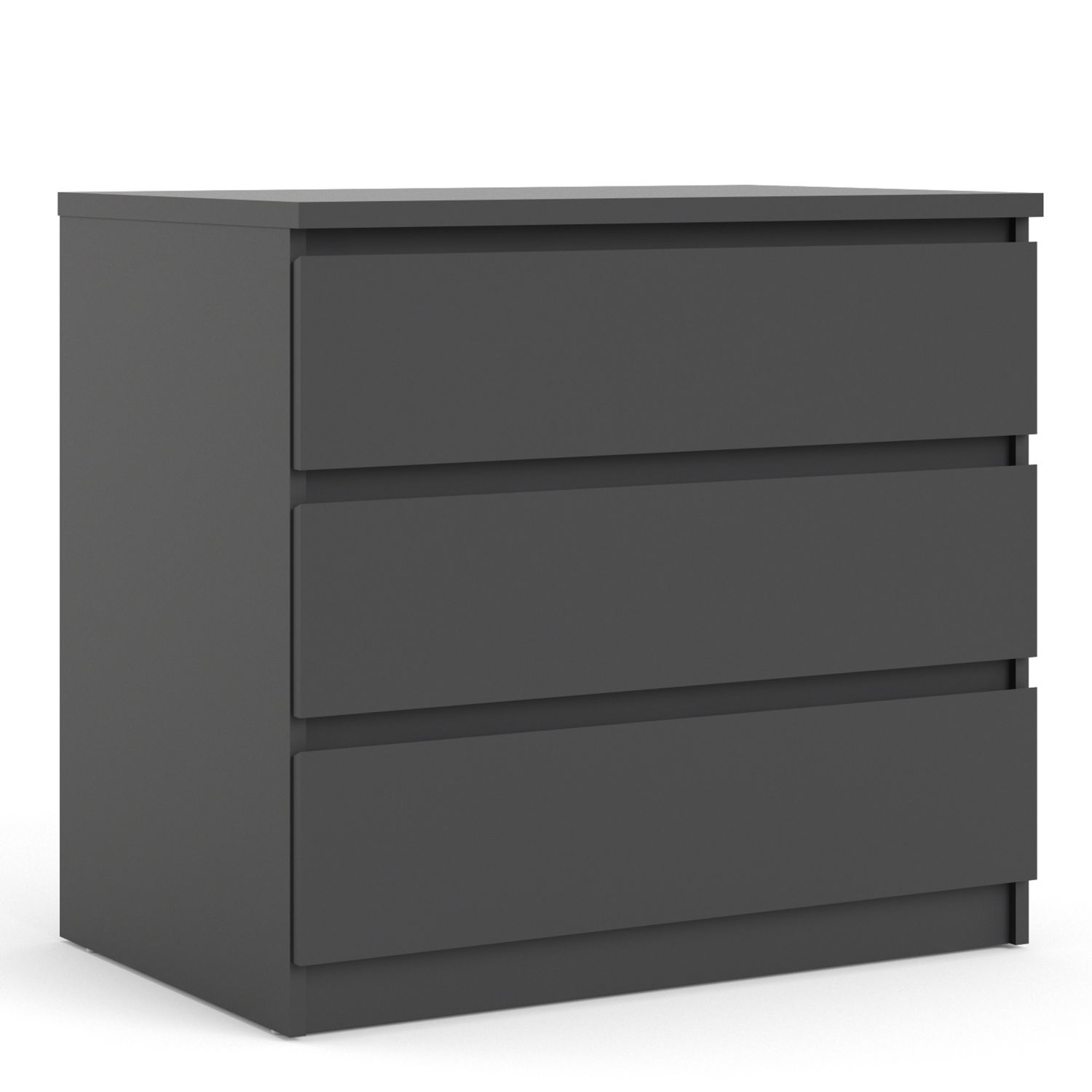 NANAIMO Black Chest of Drawers - Medium-sized, 3 Drawers