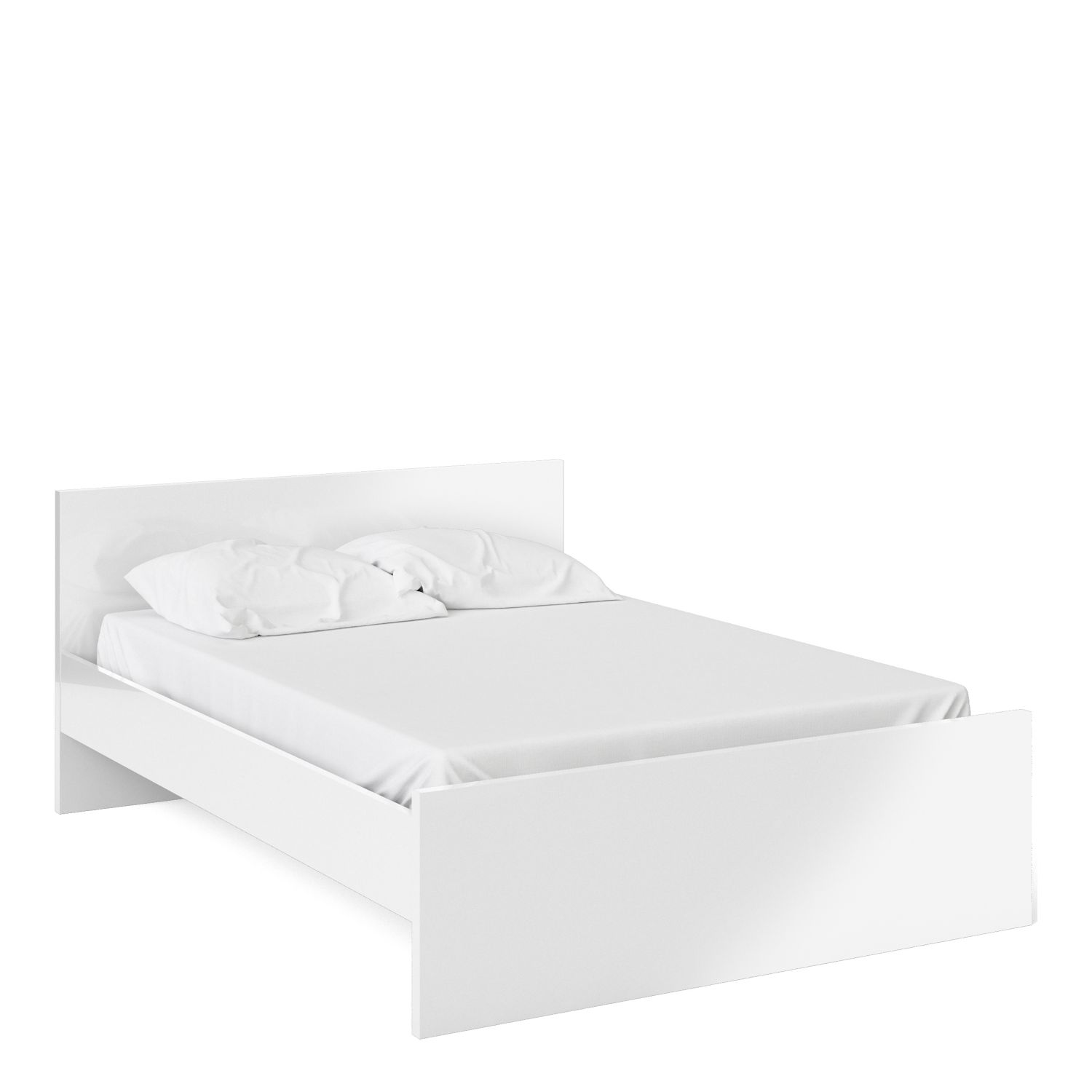 Naia Double Bed 4ft6 (140 x 190) in White High Gloss - White High Gloss
