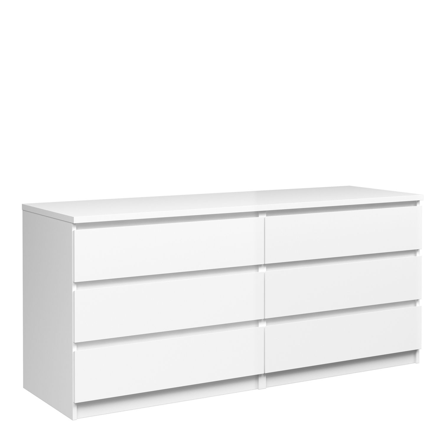 NANAIMO White Chest of Drawers - Extra Large-sized, 6 Drawers