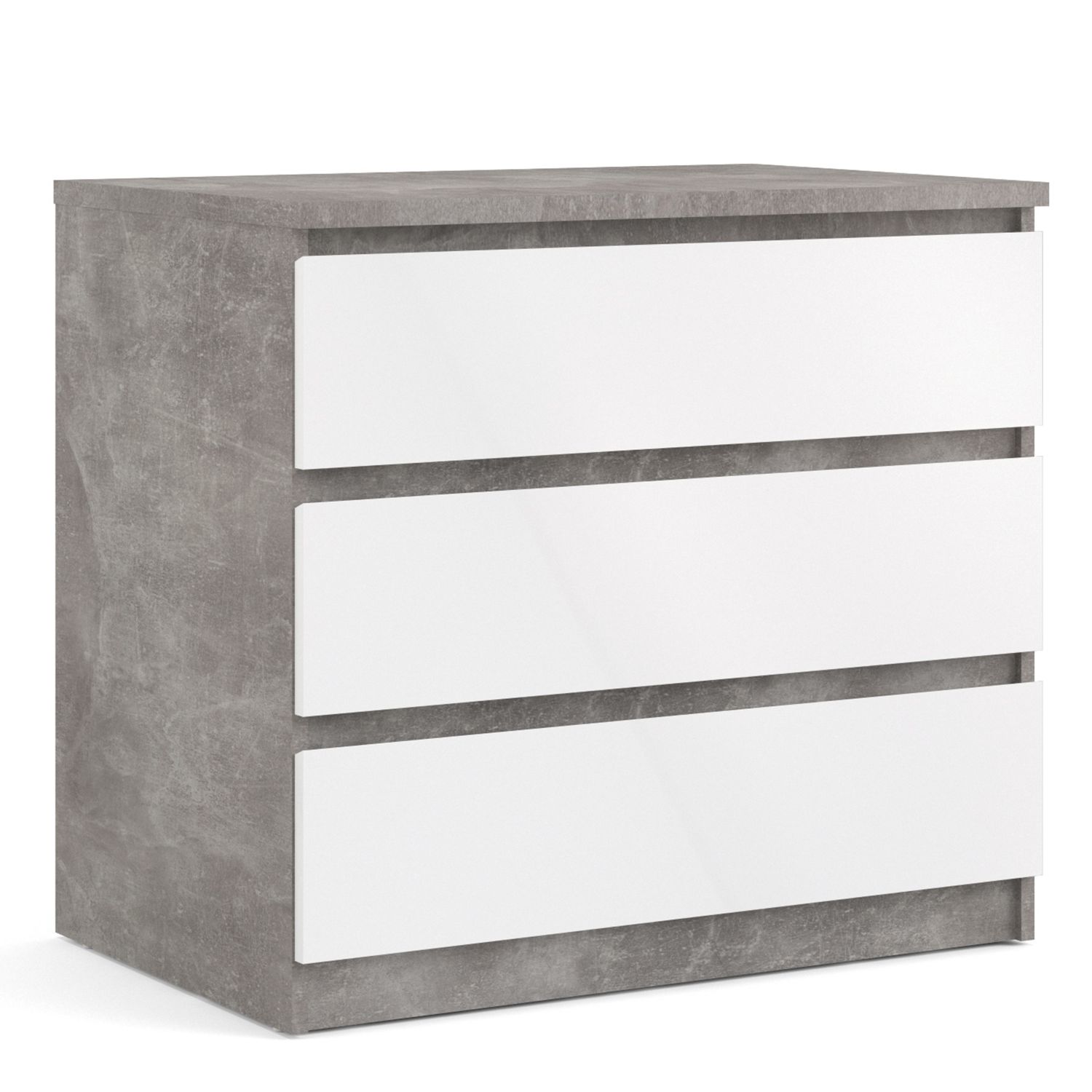 NANAIMO Grey Chest of Drawers - Medium-sized, 3 Drawers