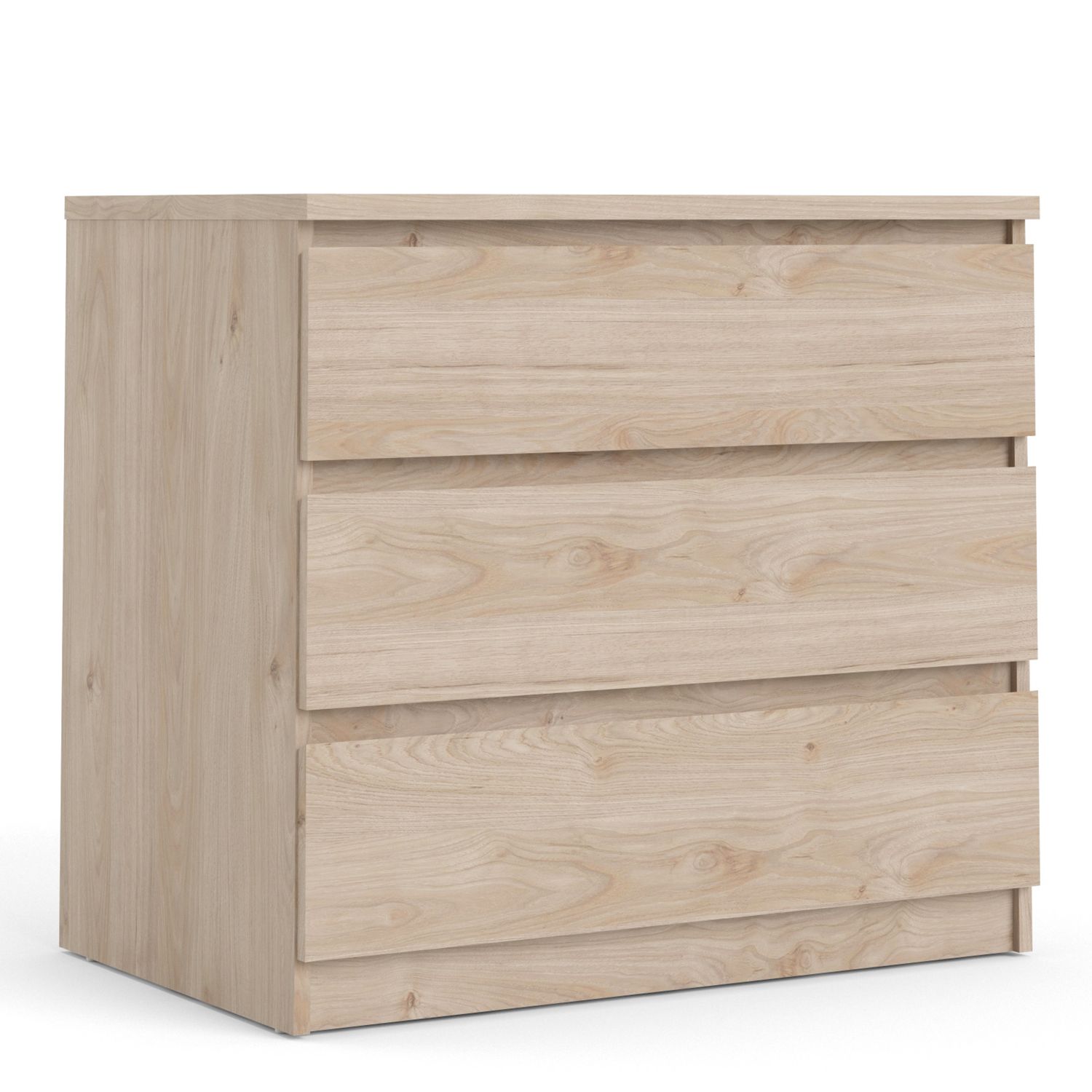 NANAIMO Oak Finish Chest of Drawers - Medium-sized, 3 Drawers
