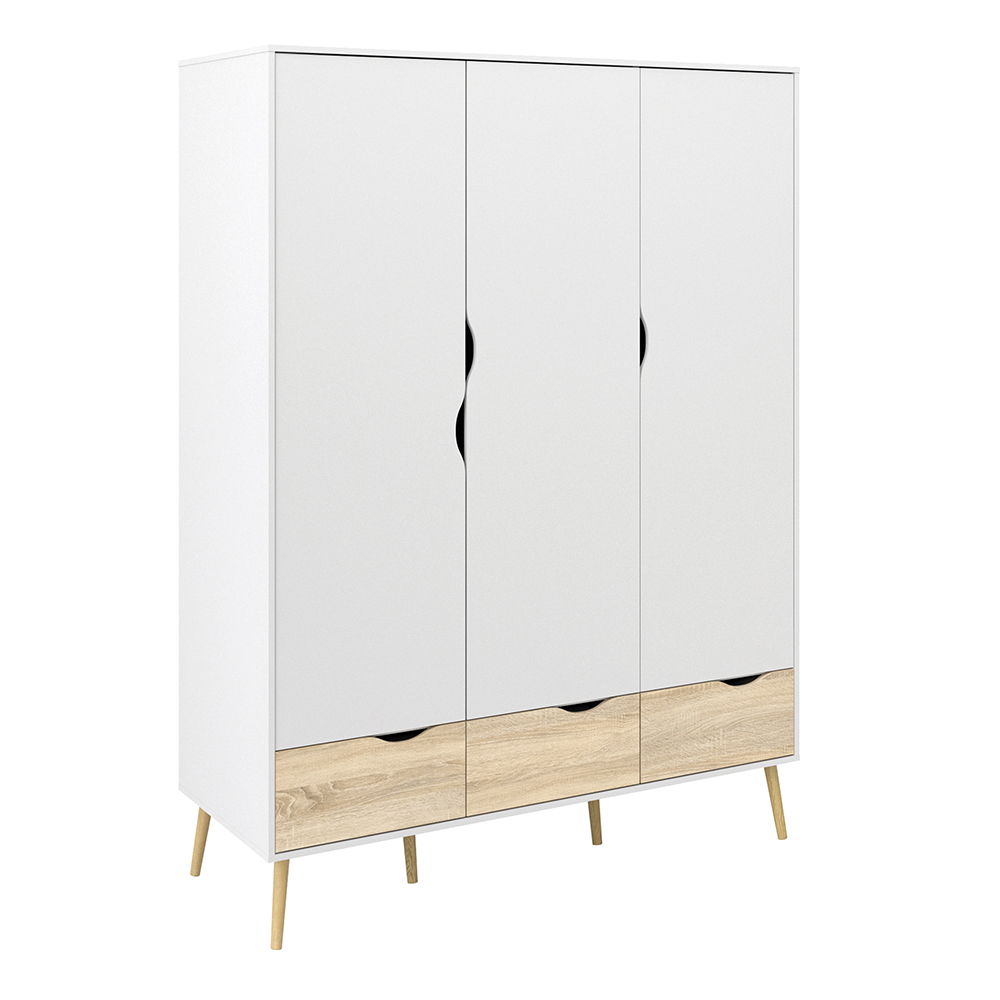 OSSETT 3 Door Wardrobe Oak - 147.2cm