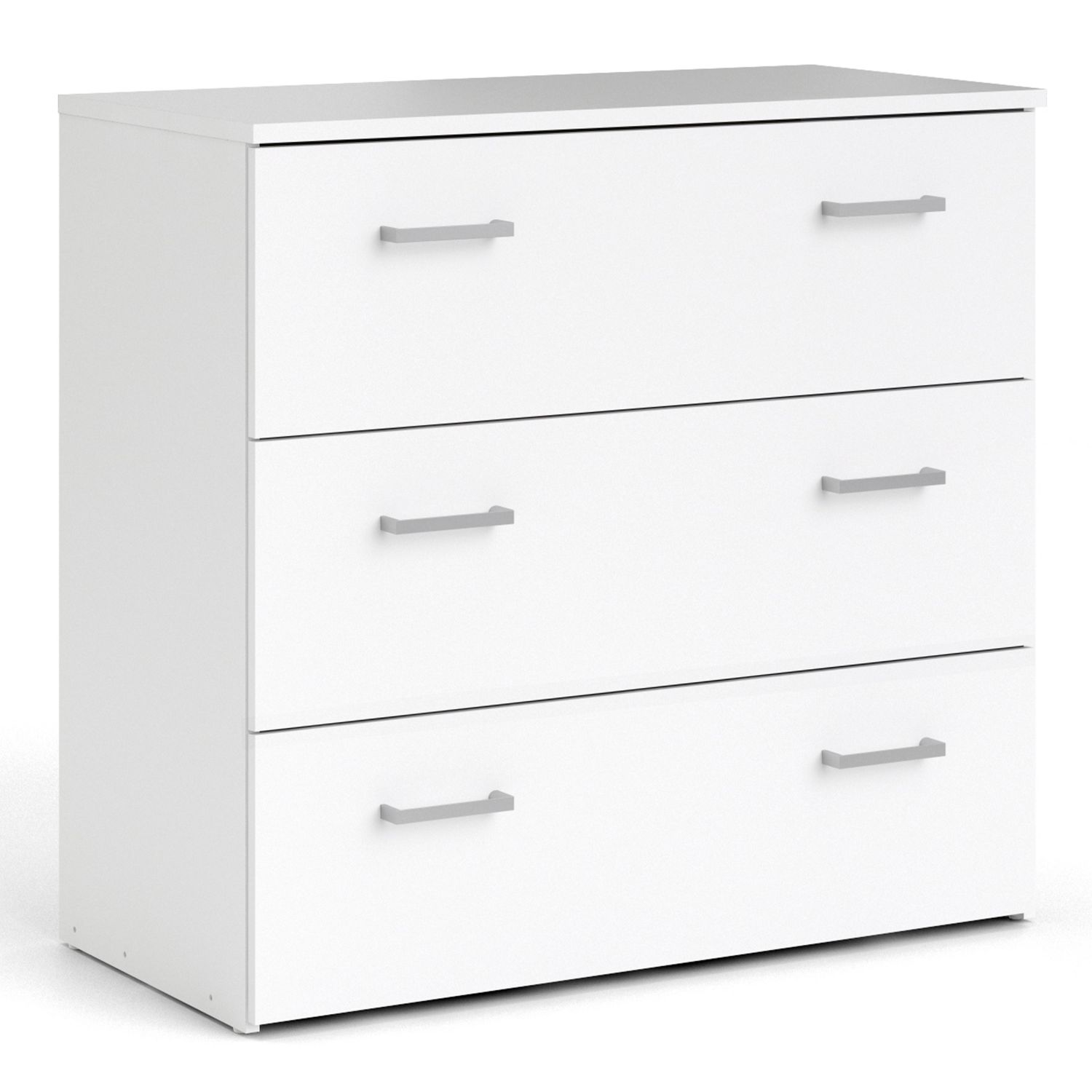 SUFFOLK White Chest of Drawers - Medium-sized, 3 Drawers