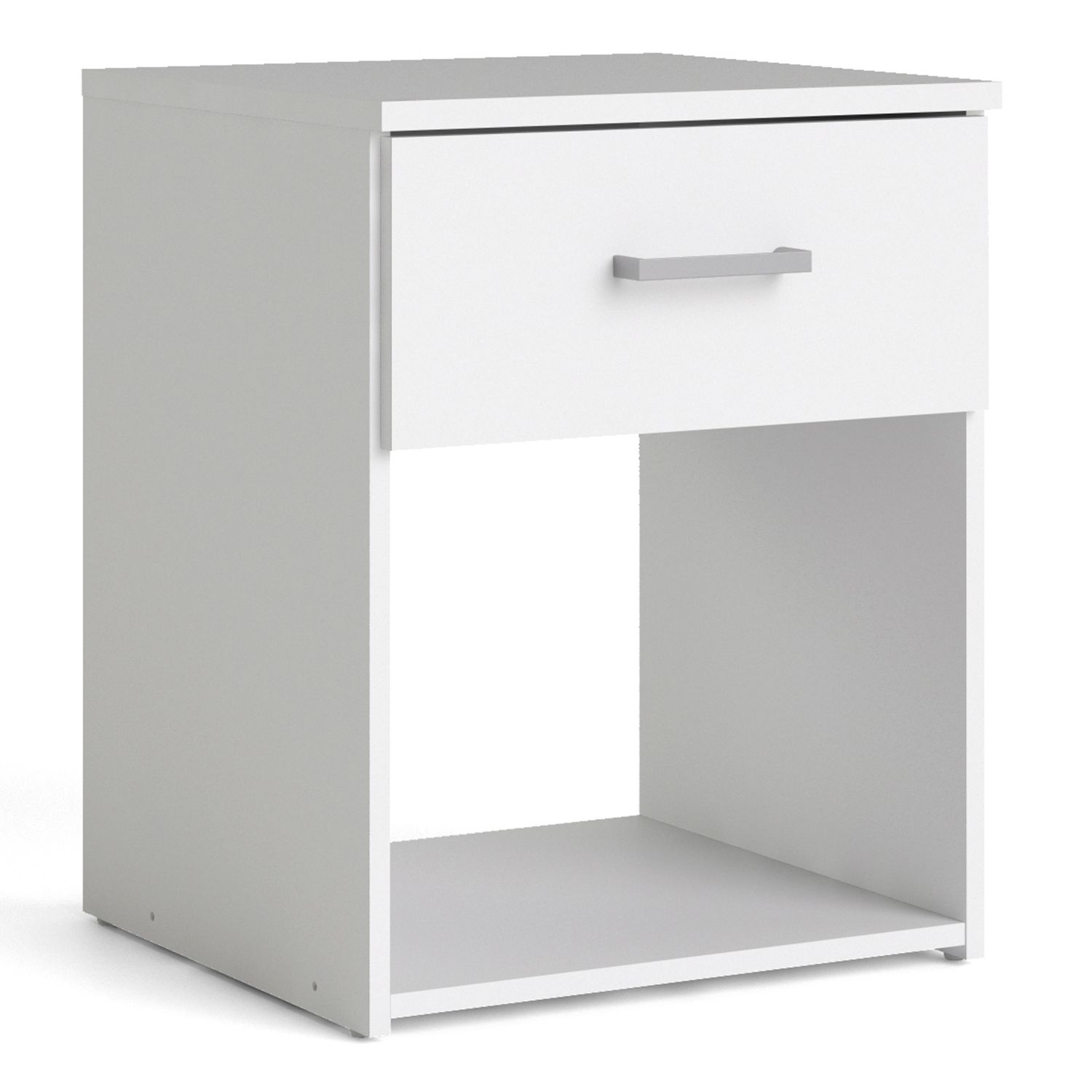Bedside Table - SPACE 1 Drawer Nightstand White 37.6cm