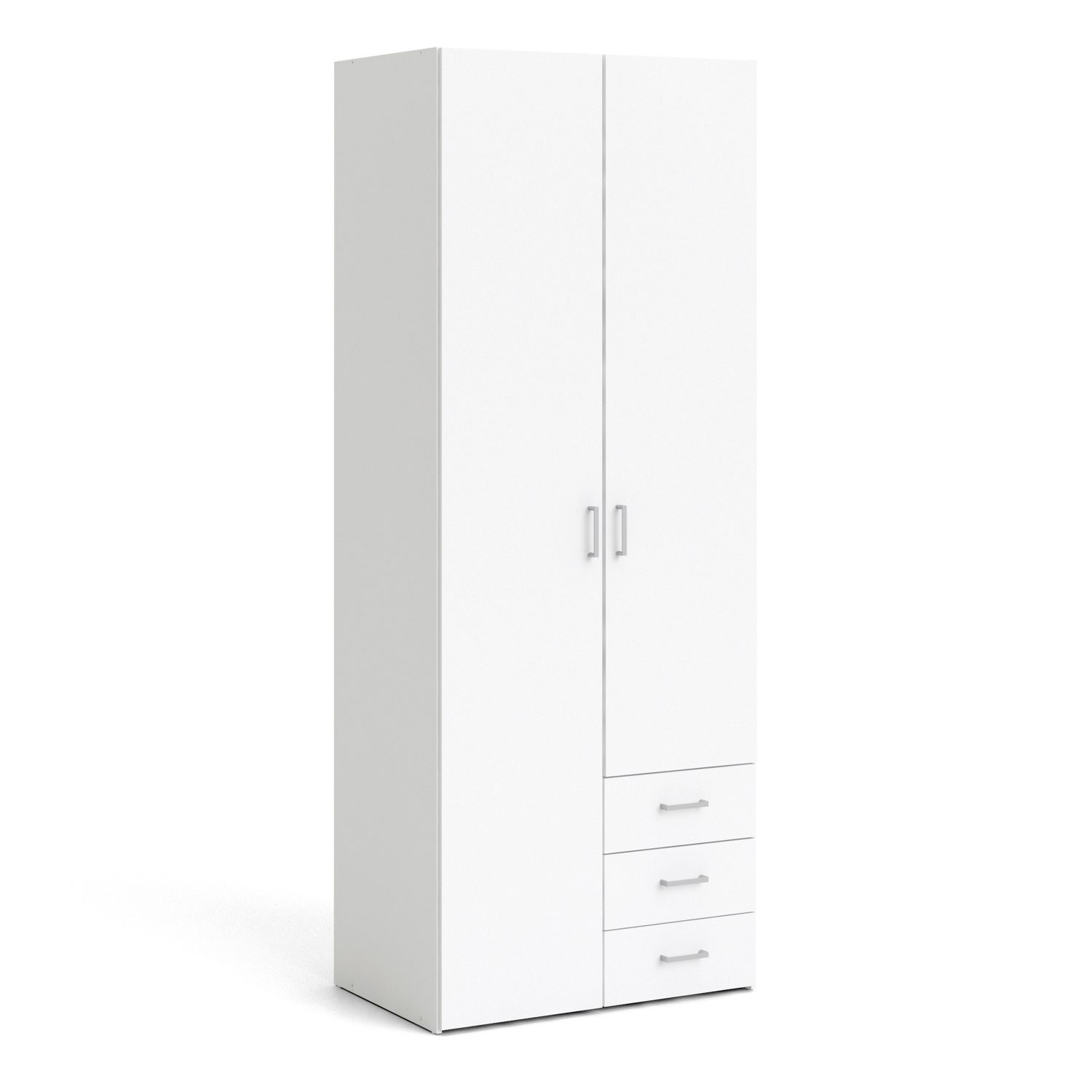 SUFFOLK Tall 2 Door Kids Wardrobe with 3 Drawers White - 77.6cm
