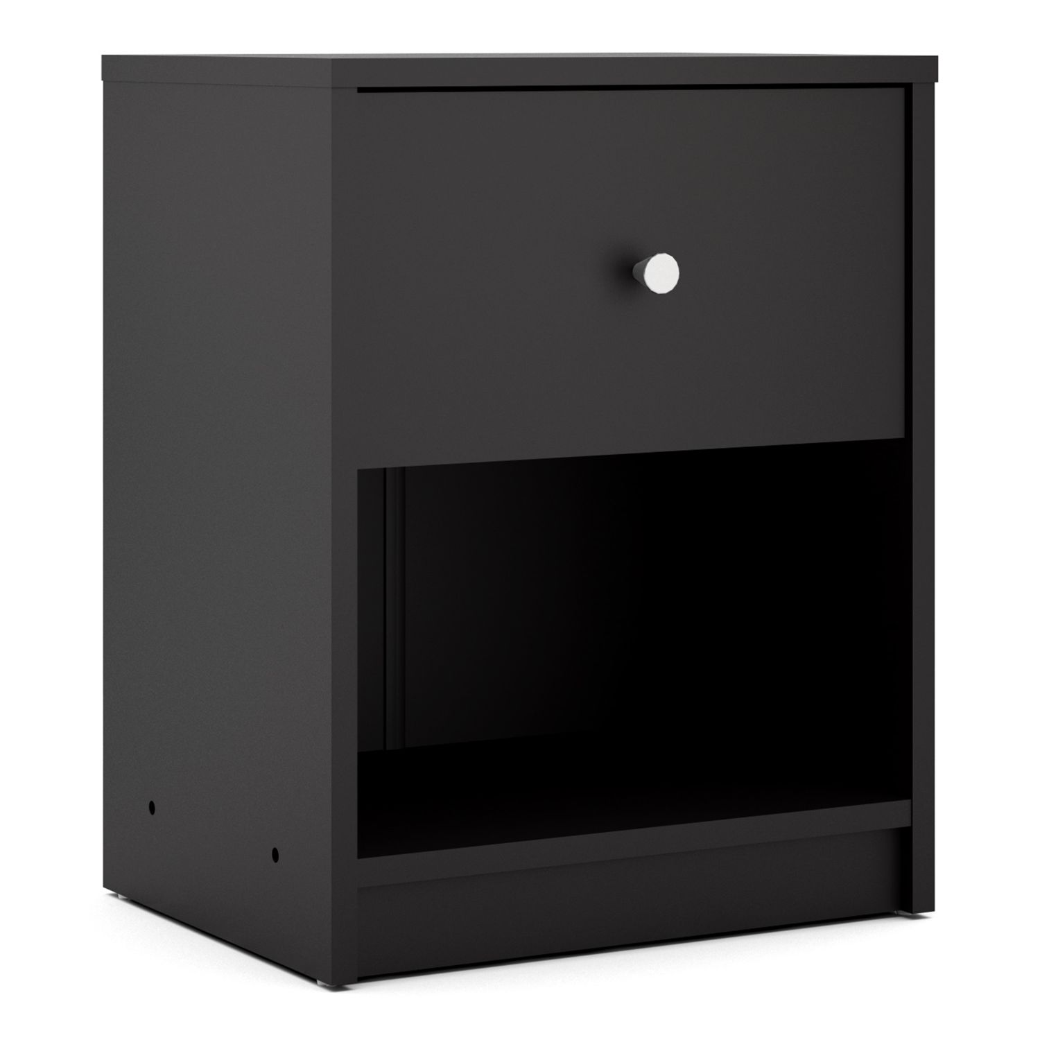 Bedside Table - MAY 1 Drawer Nightstand Black 37.9cm