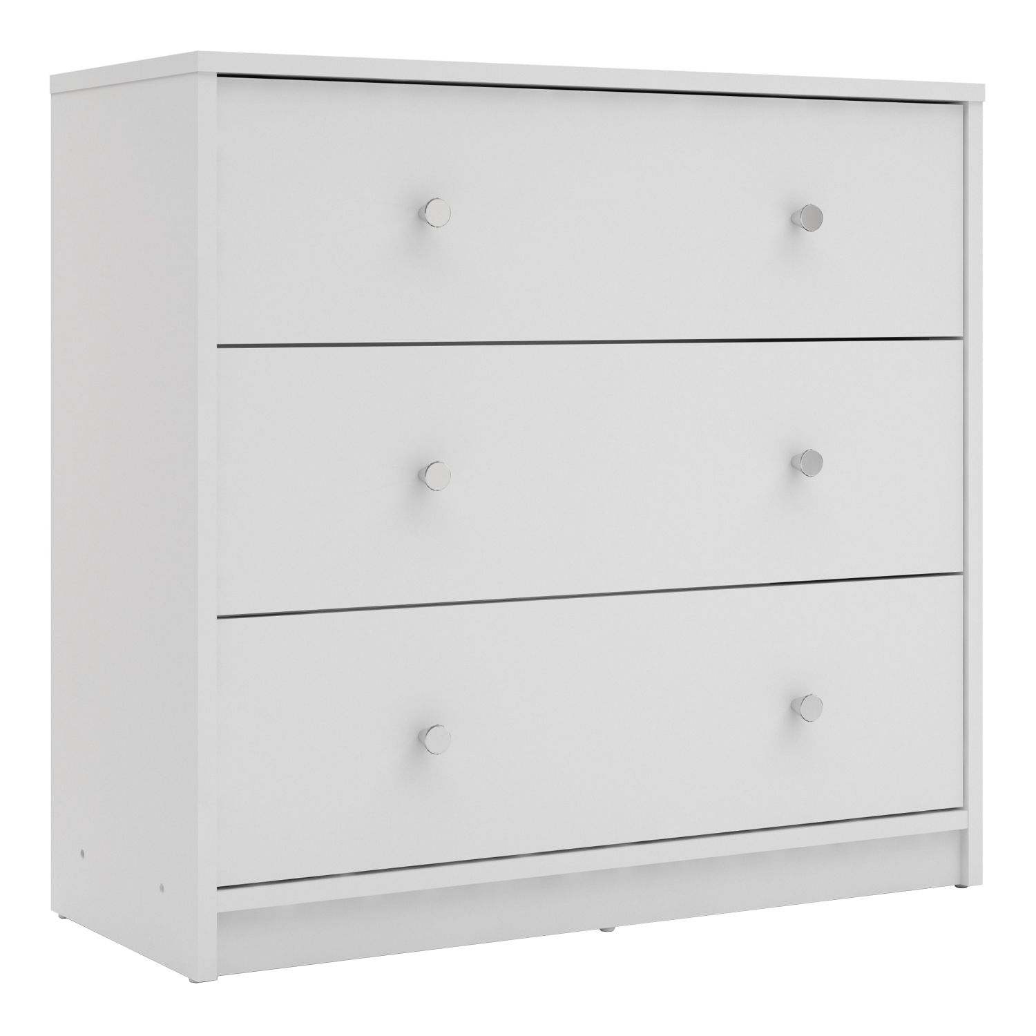 MEAFORD White Chest of Drawers - Medium-sized, 3 Drawers