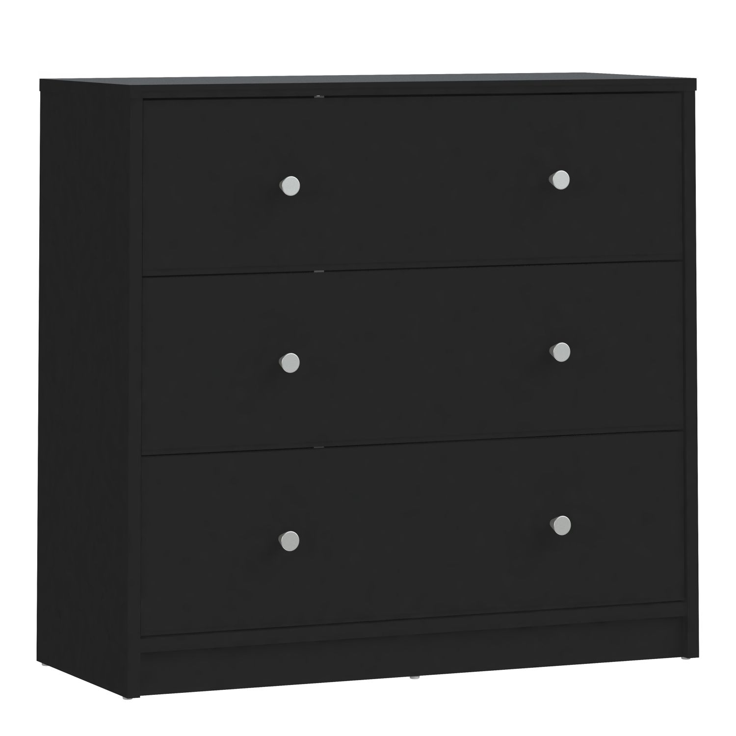 MEAFORD Black Chest of Drawers - Medium-sized, 3 Drawers