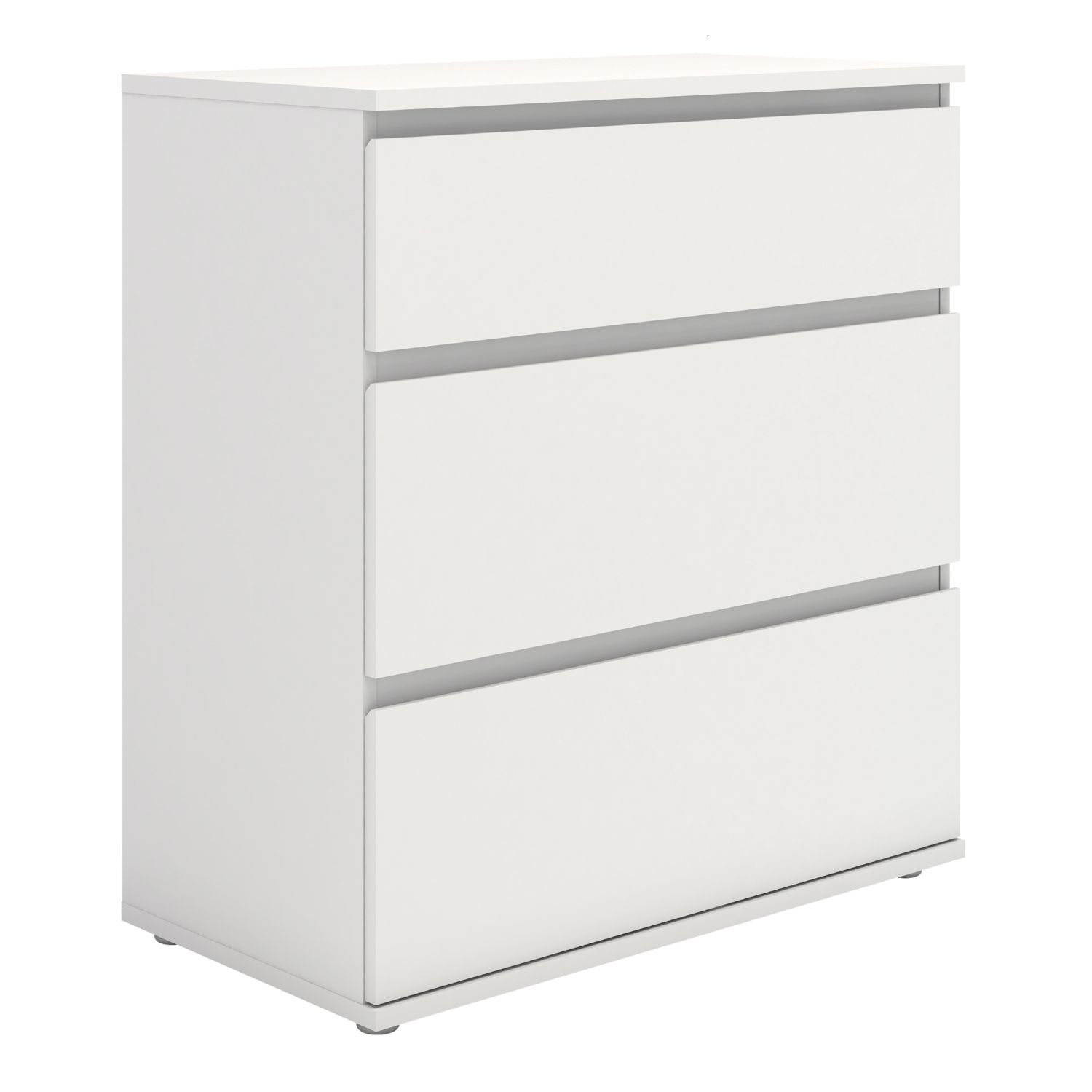 NAPLES White Chest of Drawers - Medium-sized, 3 Drawers