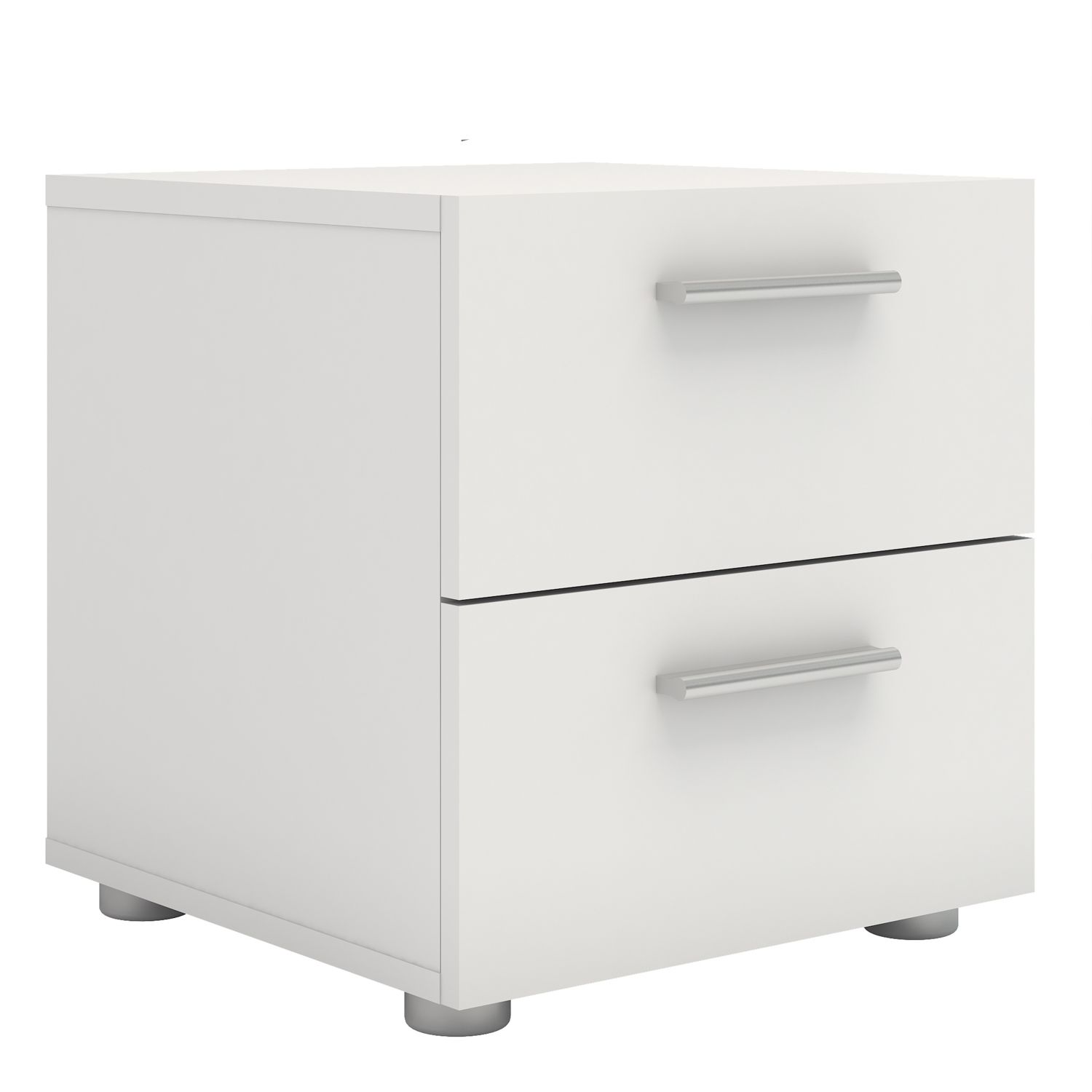 Bedside Table - PEPE 2 Drawer Nightstand White 40cm