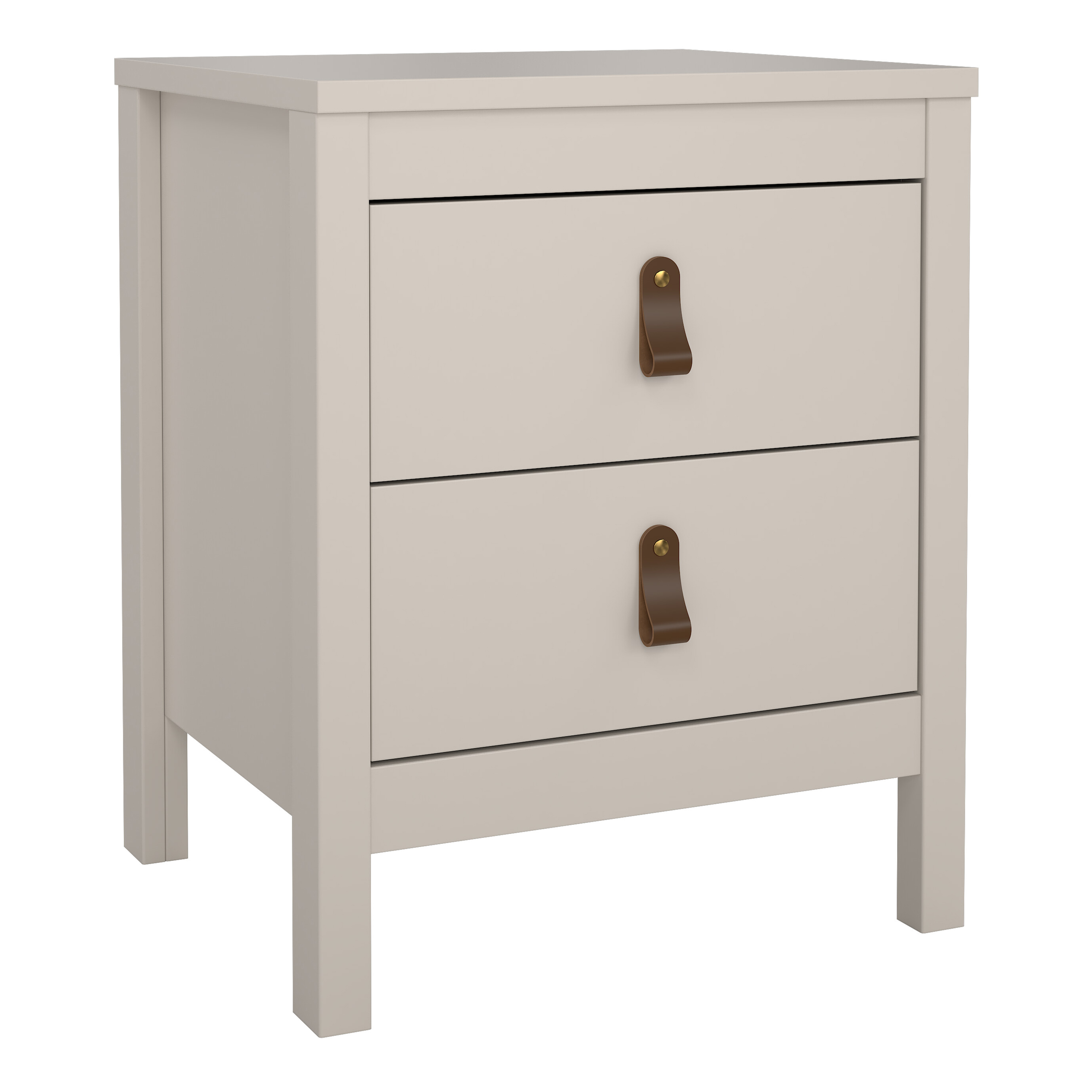 BURNLEY Bedside Table 2 Drawers in Beige
