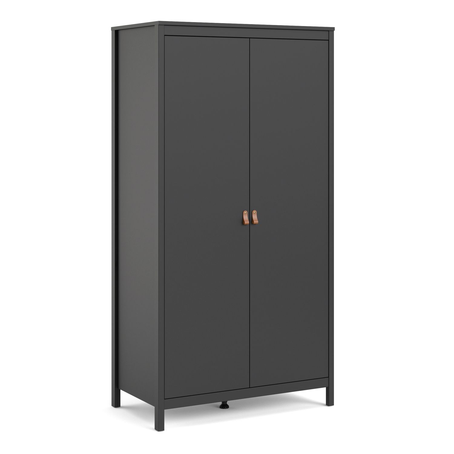BURNLEY 2 Door Kids Wardrobe Matt Black - 102.1cm