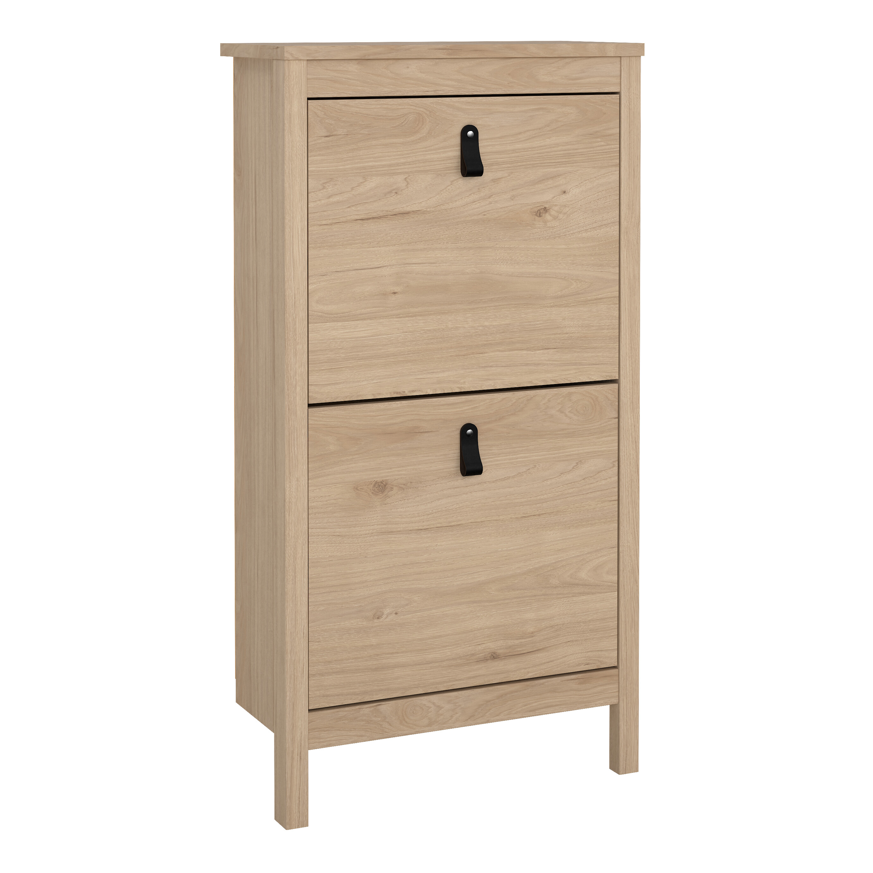 BURNLEY Shoe Cabinet 2 Flap Doors in Jackson Hickory Oak