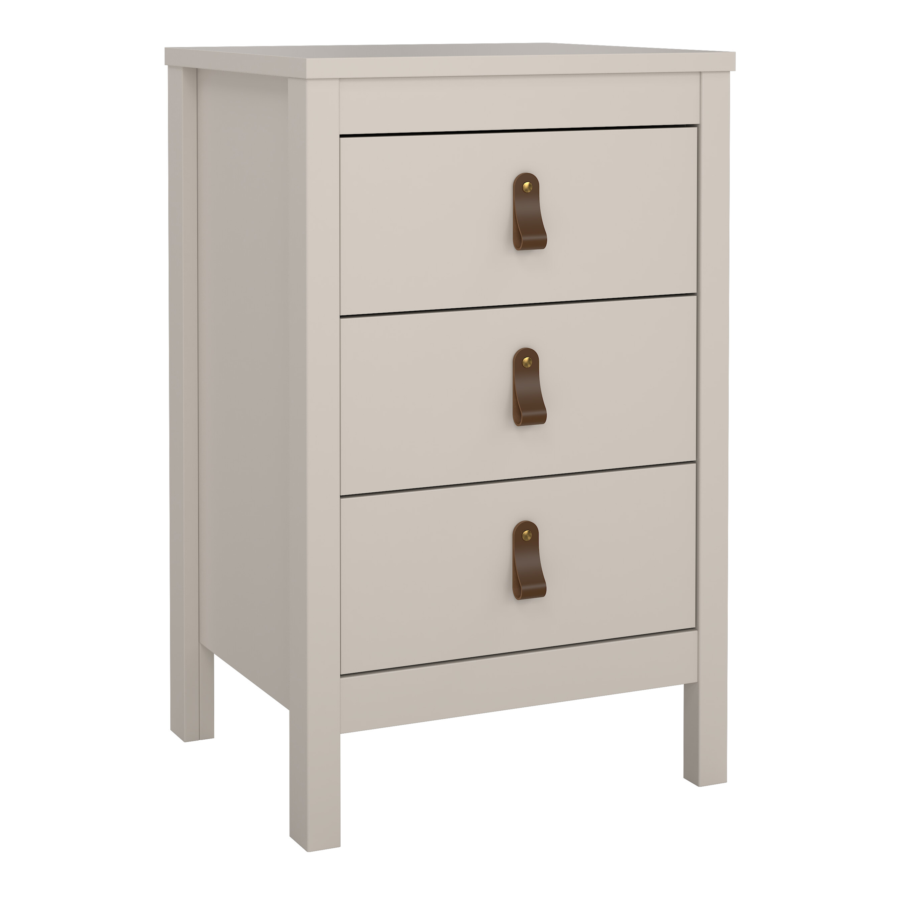 BURNLEY Bedside Table 3 Drawers in Beige