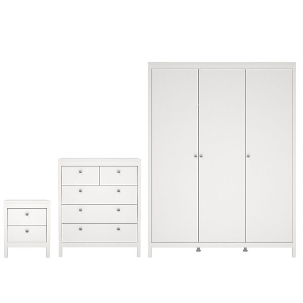 MEMPHIS 3 Door Wardrobe Set 3 Piece - White