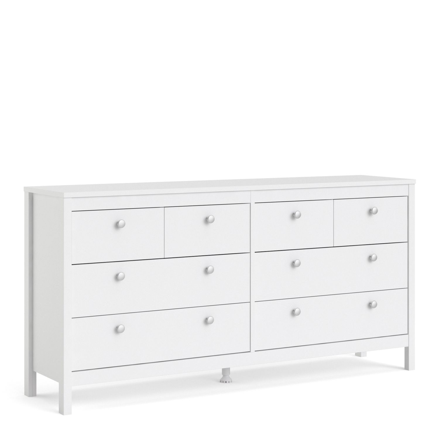 MEMPHIS White Chest of Drawers - Extra Large-sized, 8 Drawers