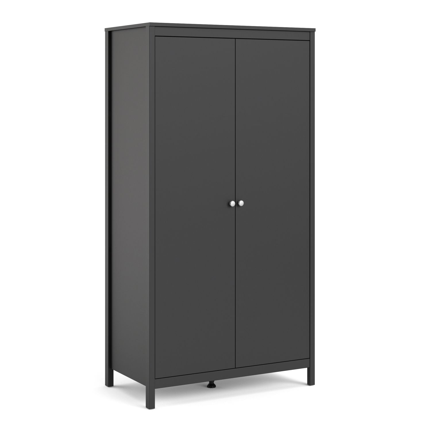 MEMPHIS 2 Door Kids Wardrobe Matt Black - 102.1cm