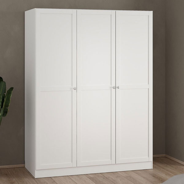 MANFRED 3 Door Wardrobe White - 147cm