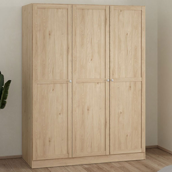 MANFRED 3 Door Wardrobe Light Oak - 147cm