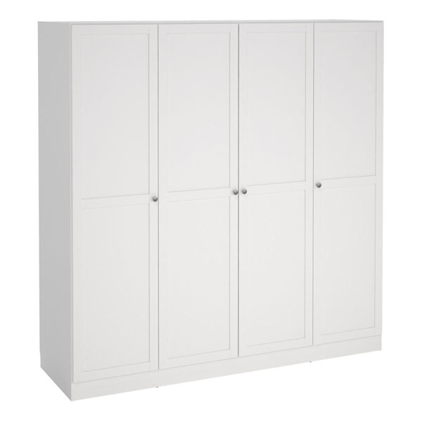 MANFRED 4 Door Wardrobe White - 195.5cm