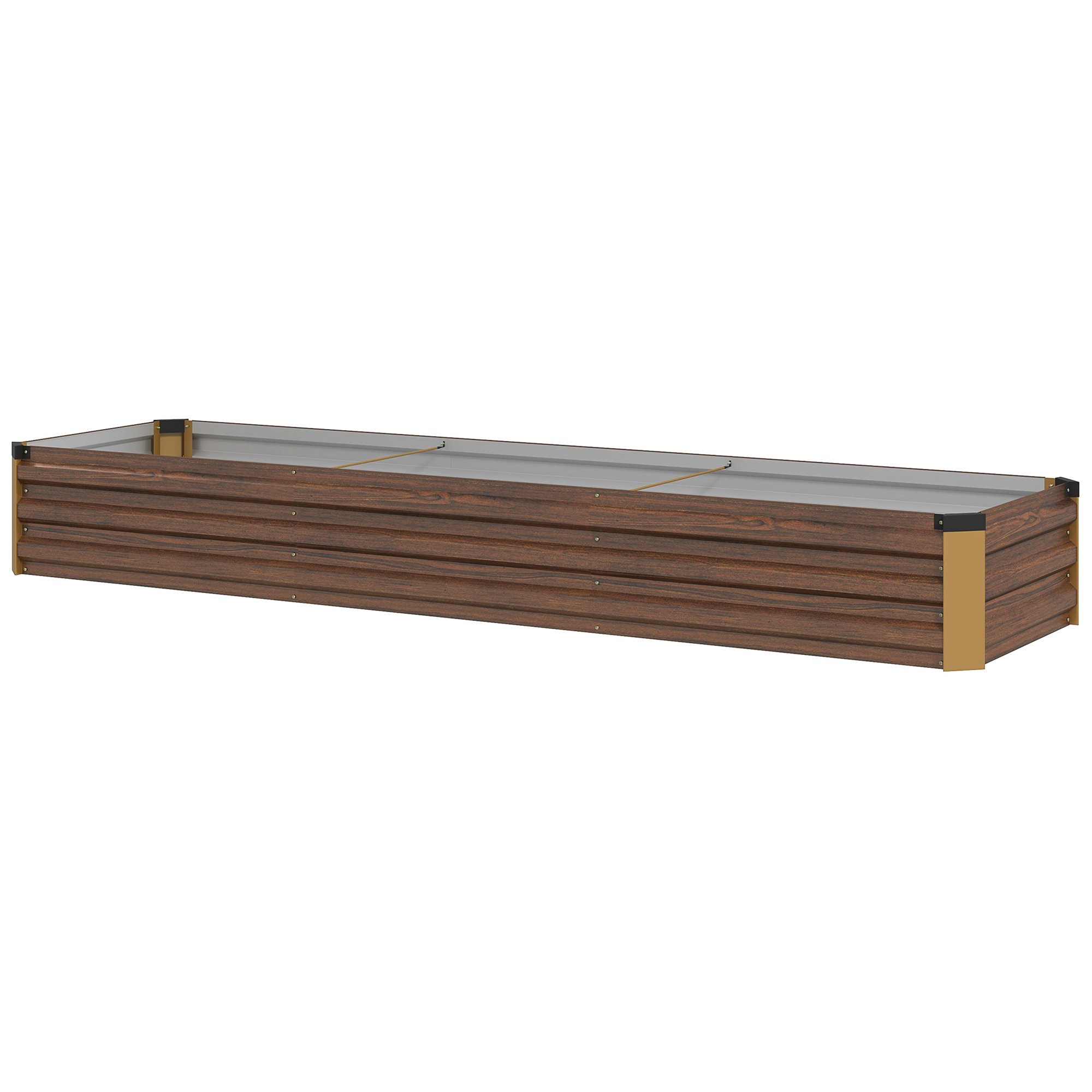 SUNVISTA 60 x 240cm Galvanised Steel Planter Brown
