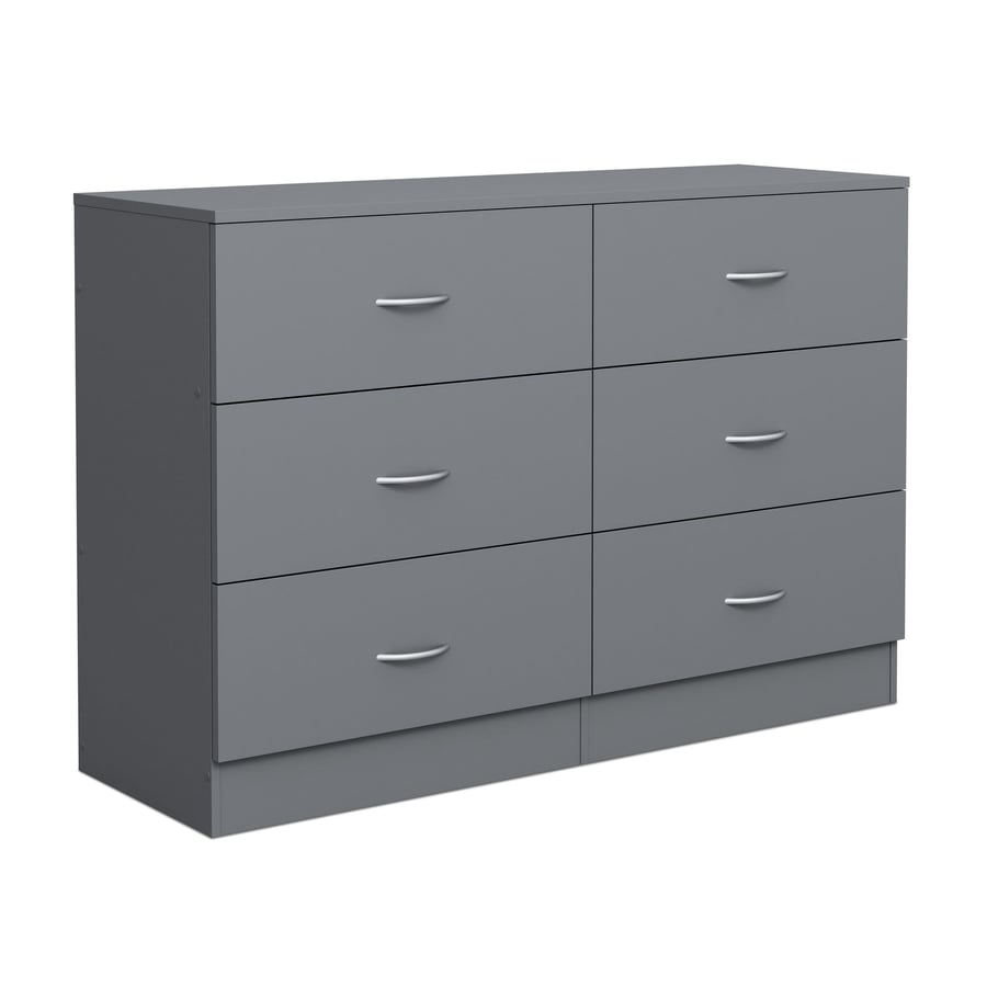 ARVELLO Grey Chest of Drawers - Large-sized, 6 Drawers, Double