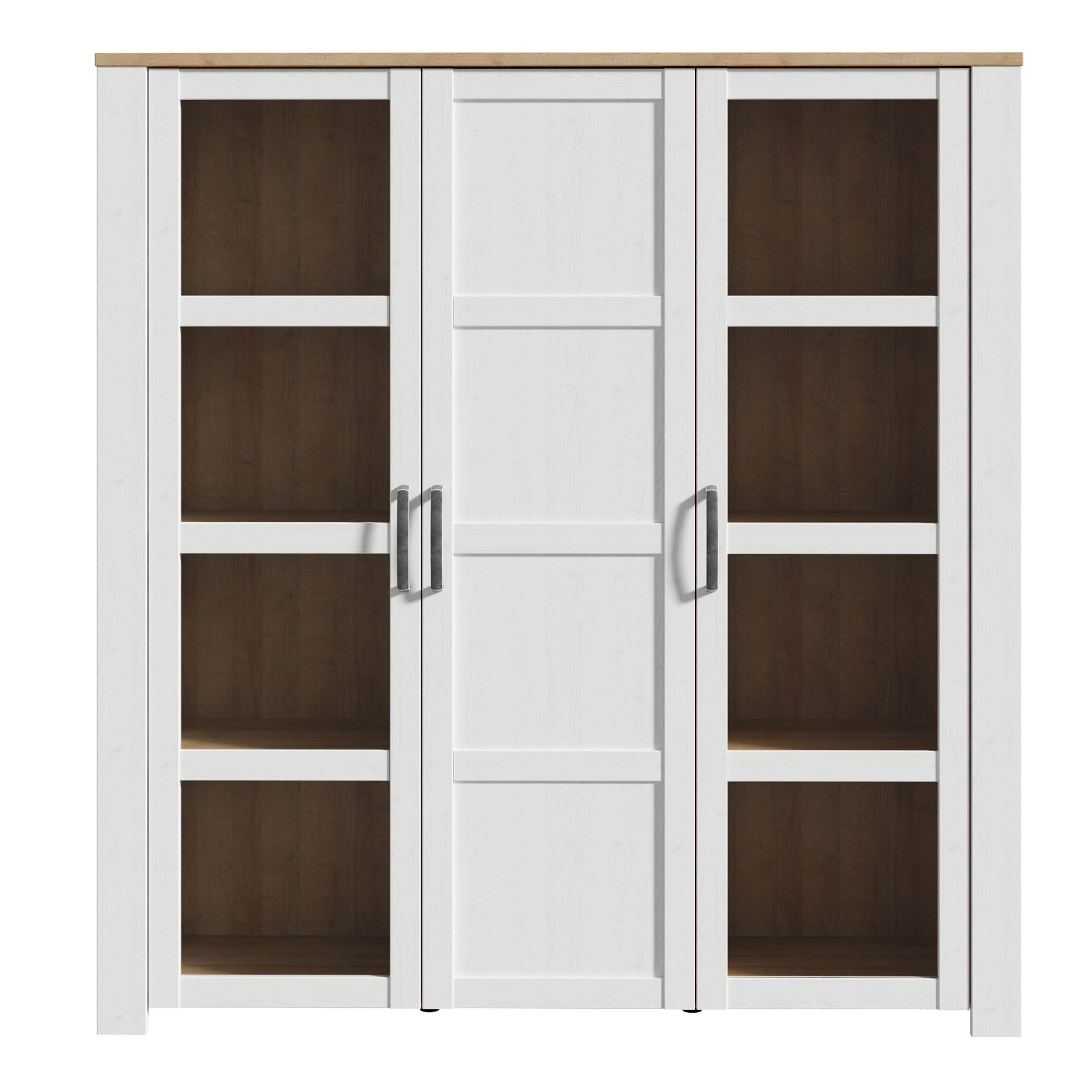 Display Cabinet - BOHOL Cabinet 4x LED Lights Riviera Oak and White 151.1cm