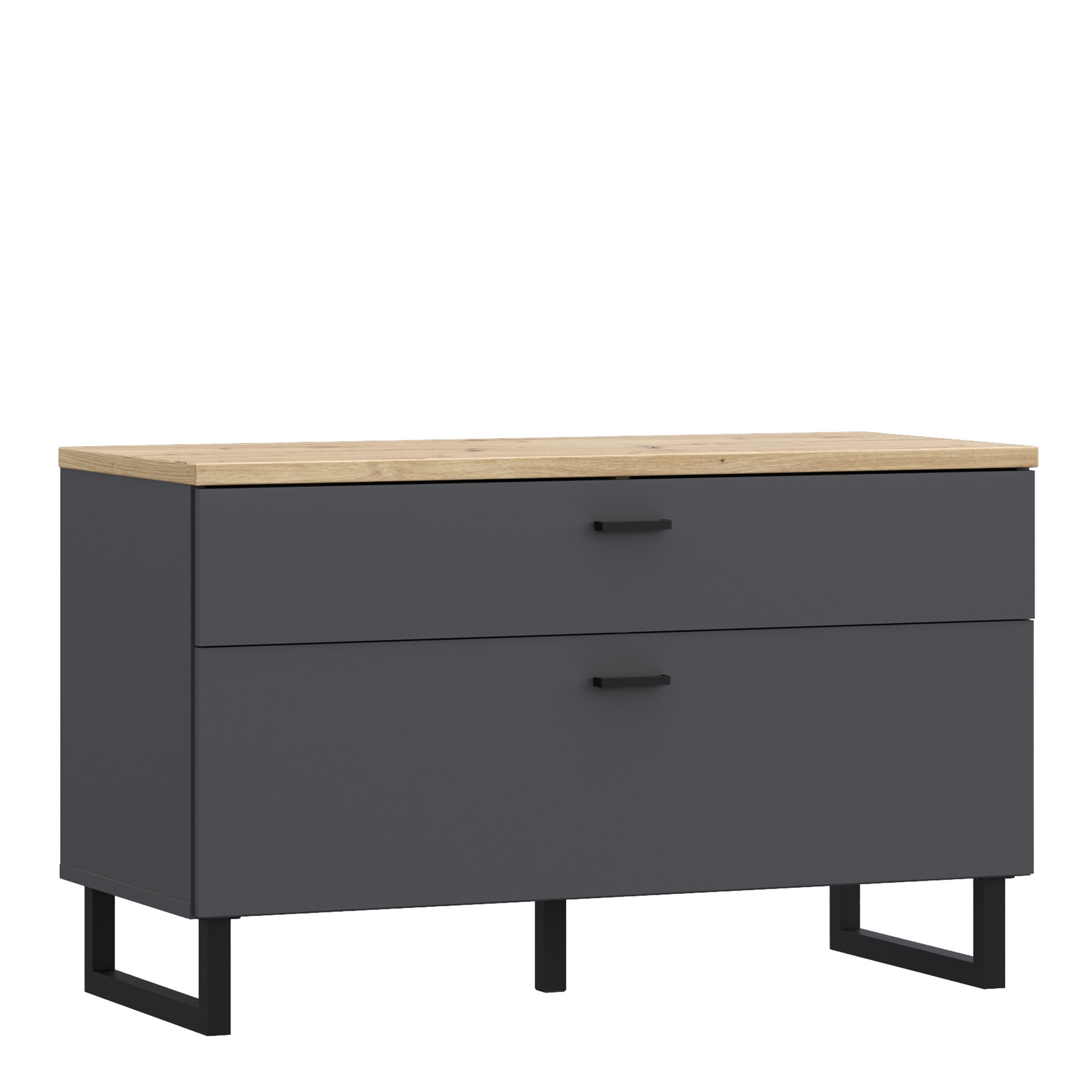 KIARA TV Unit with 1 Drawer 1 Flip Door in Grey and Oak