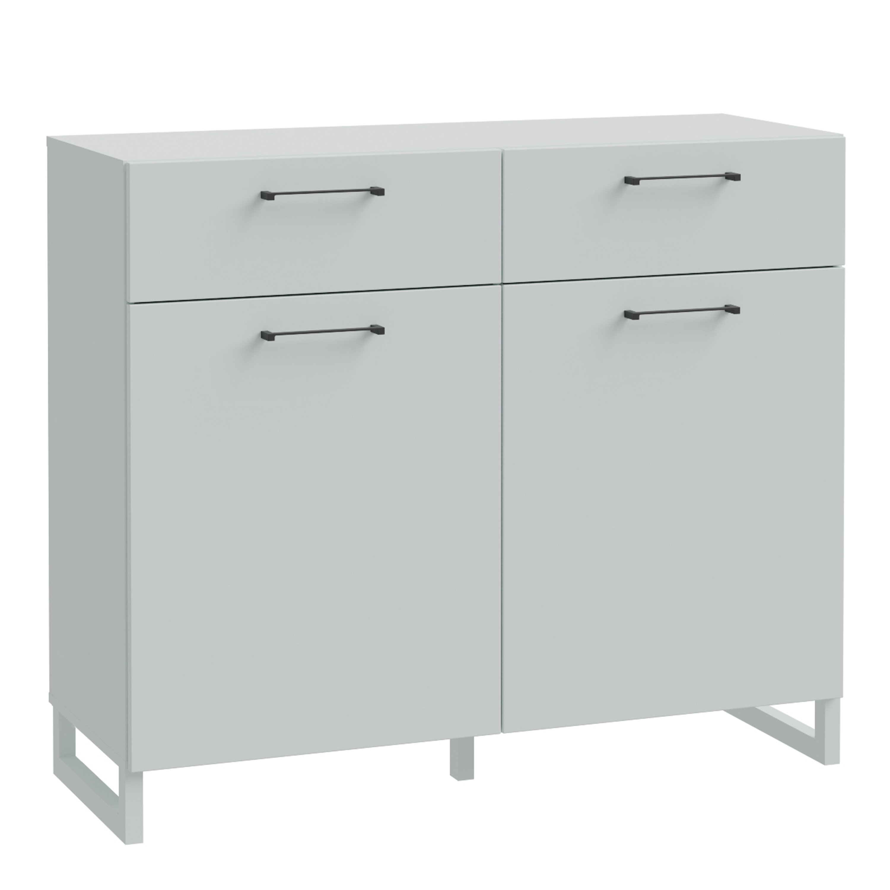 SULI 2 Door Large-sized Sideboard with 2 Drawers - Grey