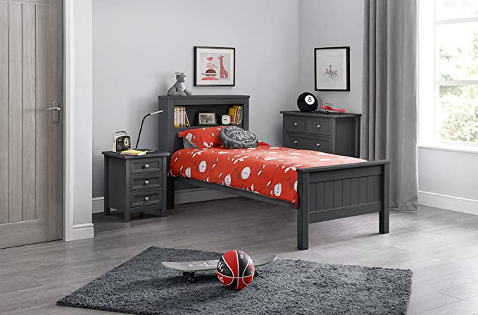 Maine Bookcase Bed 90cm - Anthracite