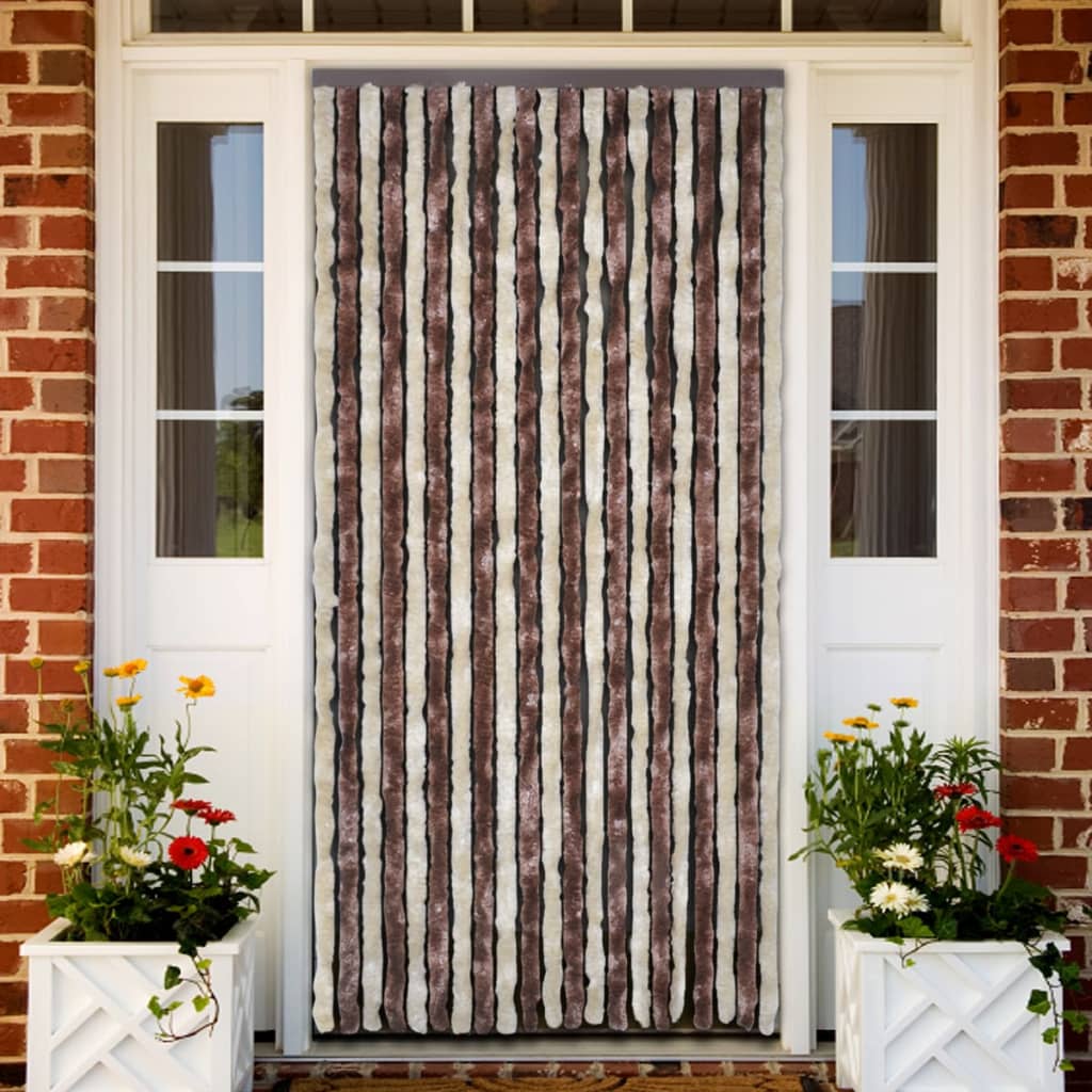 Insect Curtain Beige and Light Brown 90x220 cm Chenille