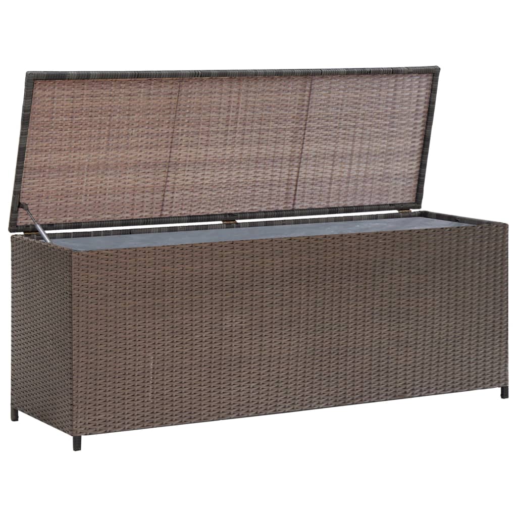 Garden Storage Box Brown 120x50x60 cm Poly Rattan