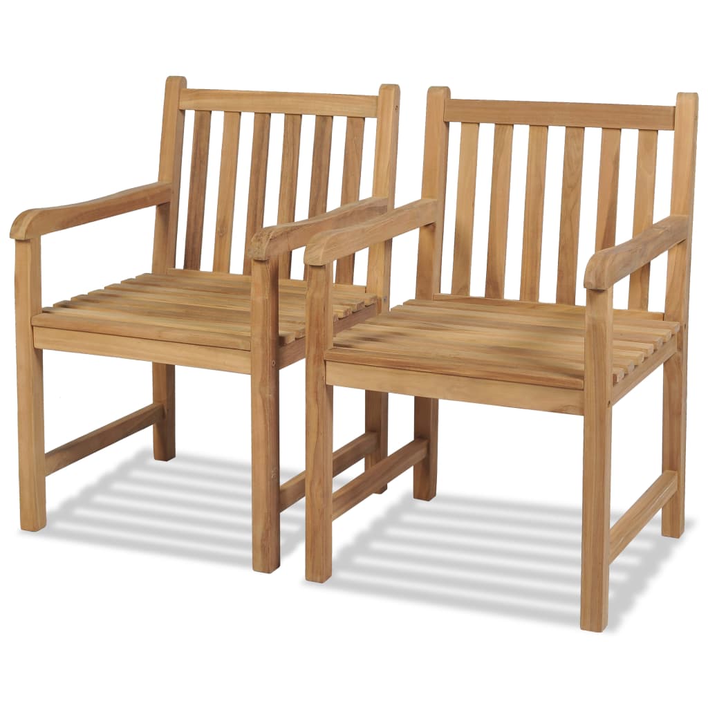 Outdoor Chairs 2 Pieces Solid Teak Wood