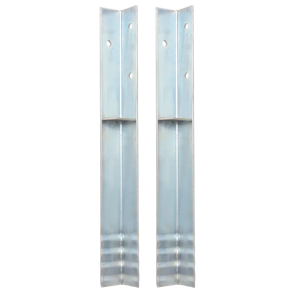 L-shaped Ground Anchors 2 pcs Galvanised Steel 5x5x50 cm