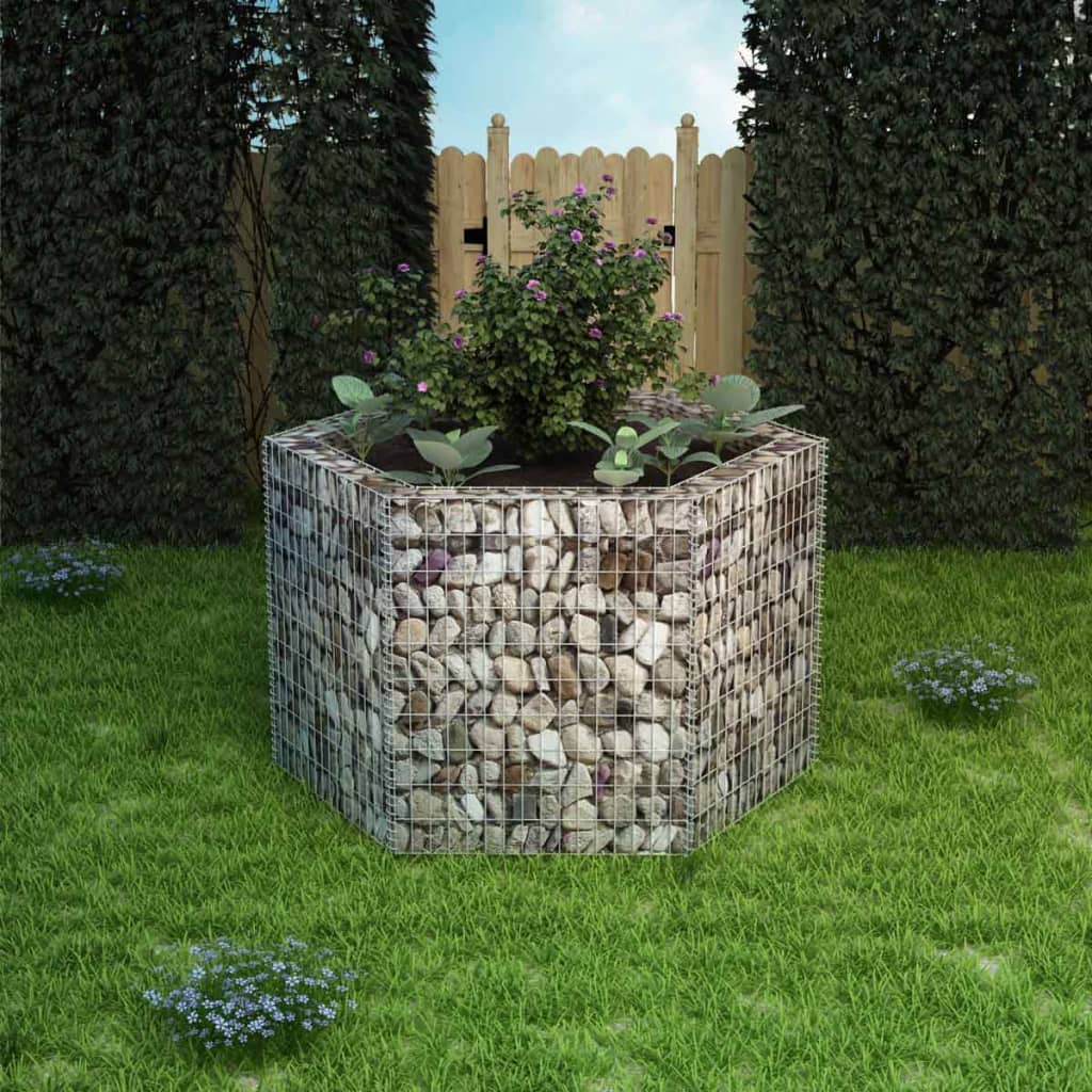 Hexagonal Gabion Raised Bed 160x140x100 cm